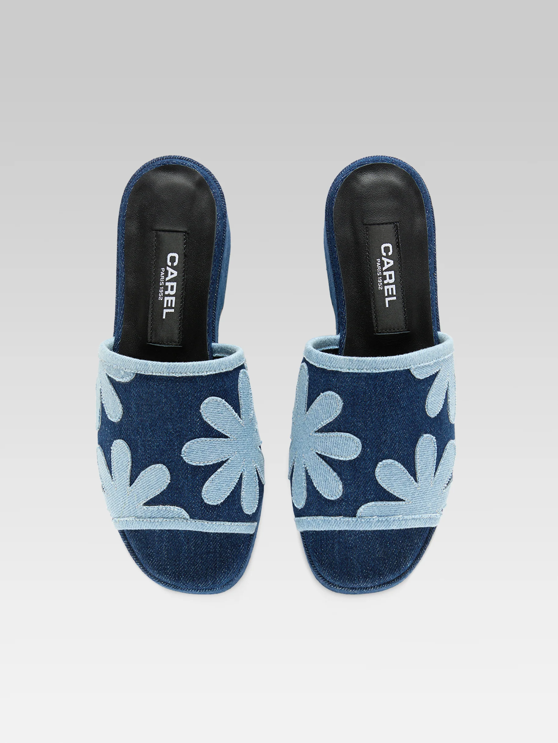 Adri - Mules tissu bi-jeans à fleurs - Image 5