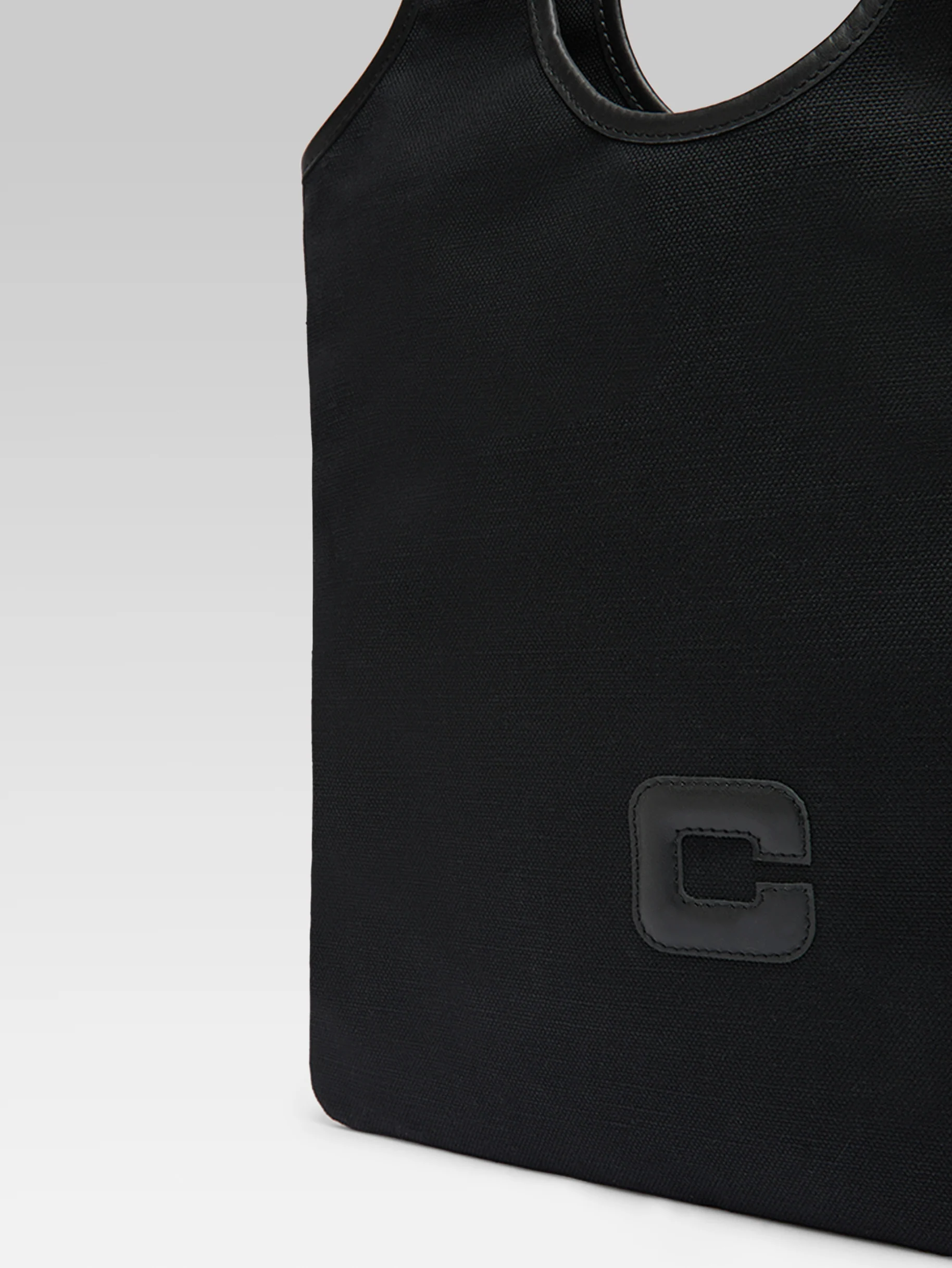 Alésia - Sac tissu et cuir noir - Image 5