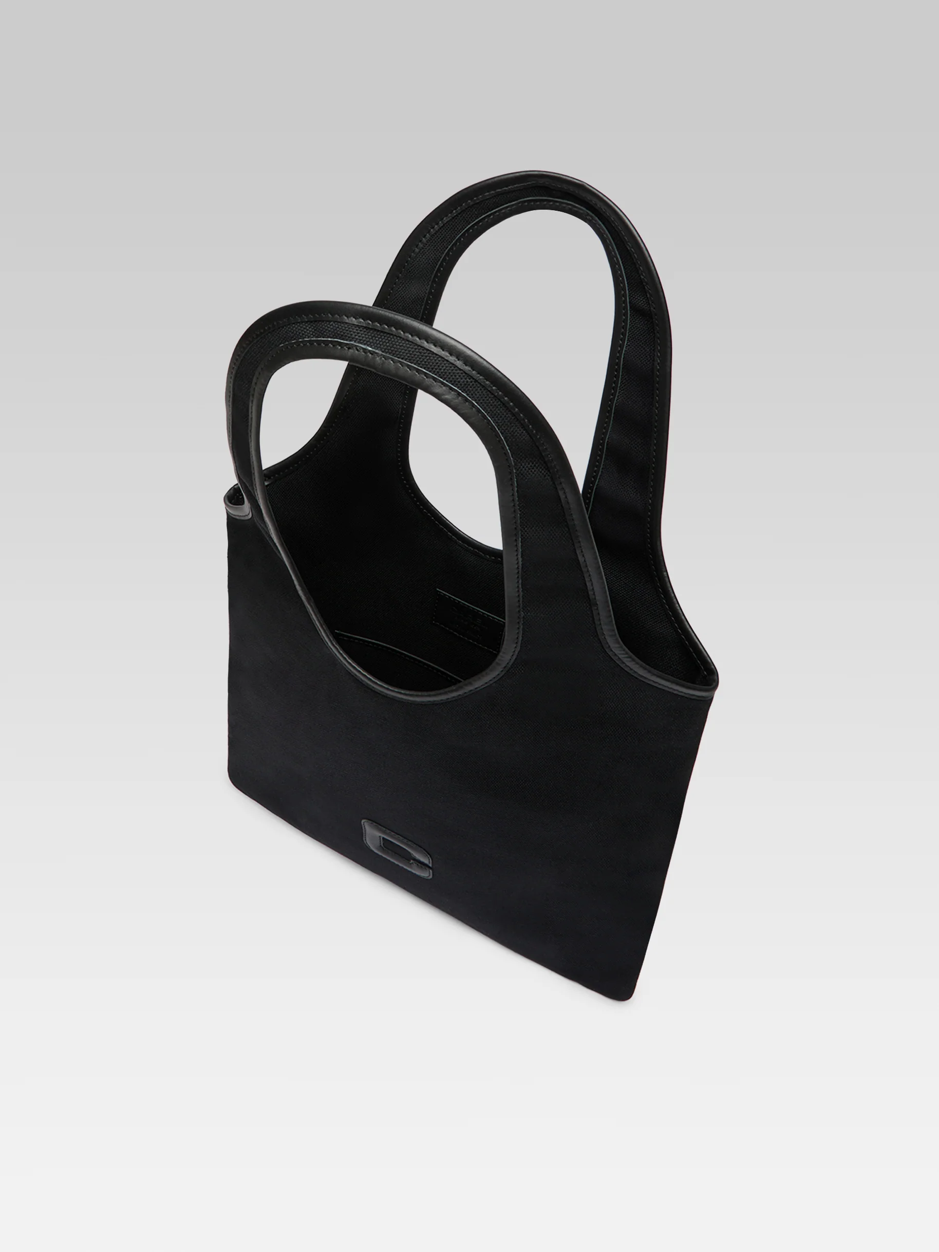Alésia - Sac tissu et cuir noir - Image 6