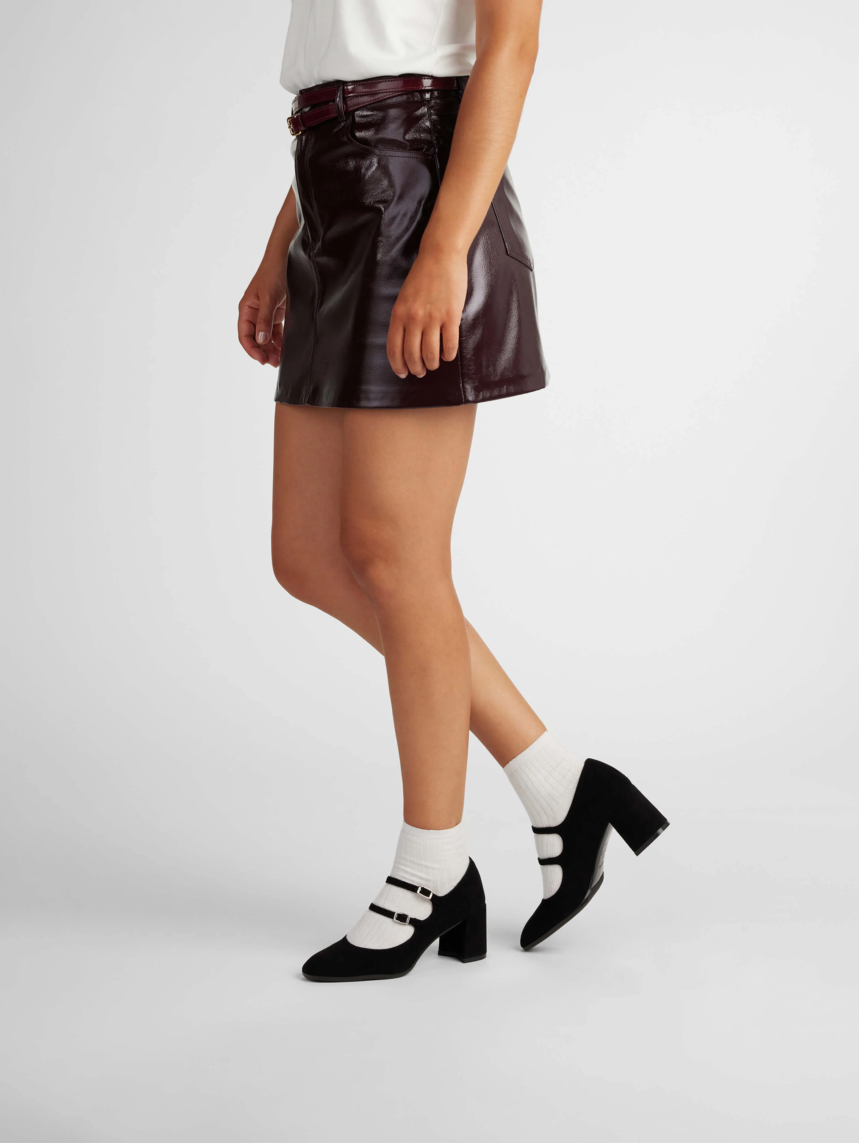 Alice - Escarpins babies cuir velours noir - Image 3