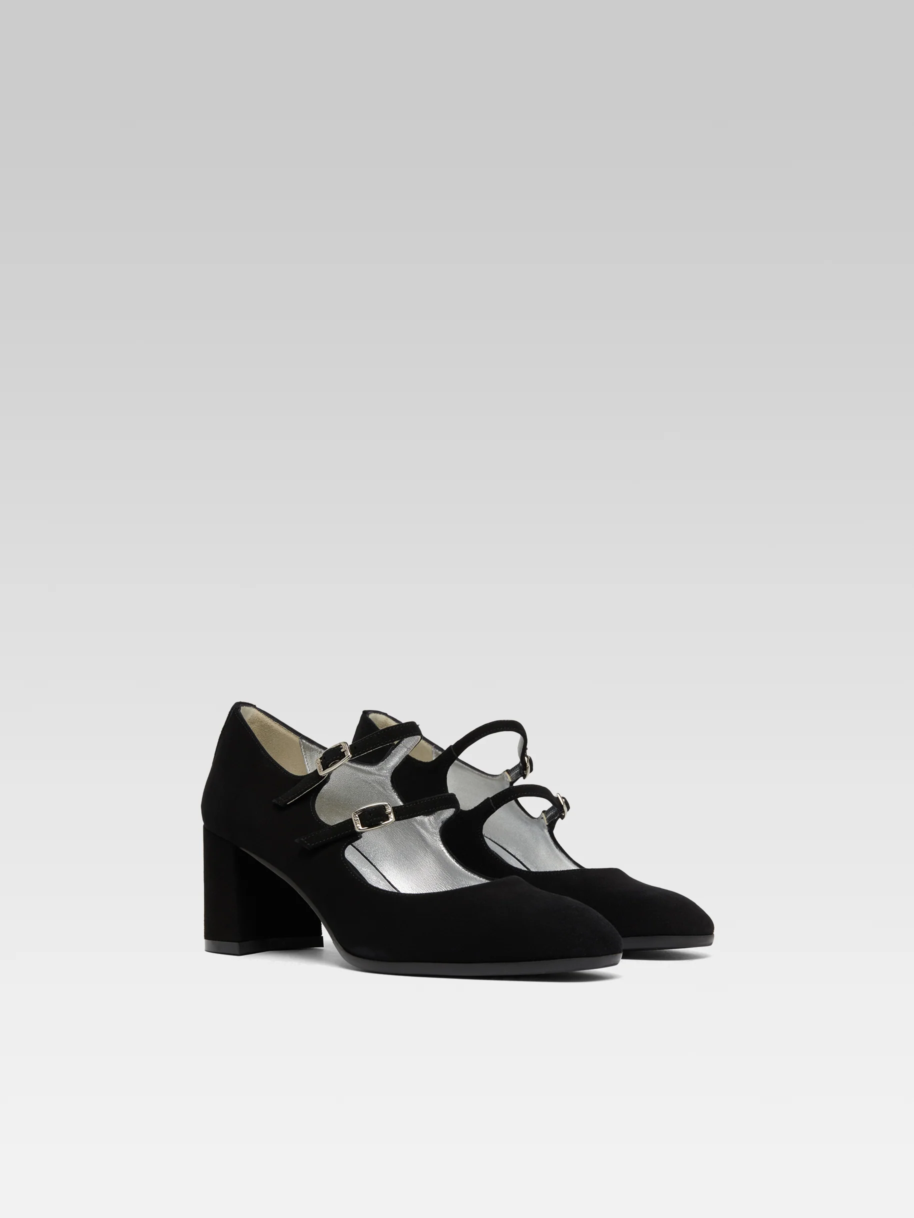 Alice - Escarpins babies cuir velours noir - Image 4