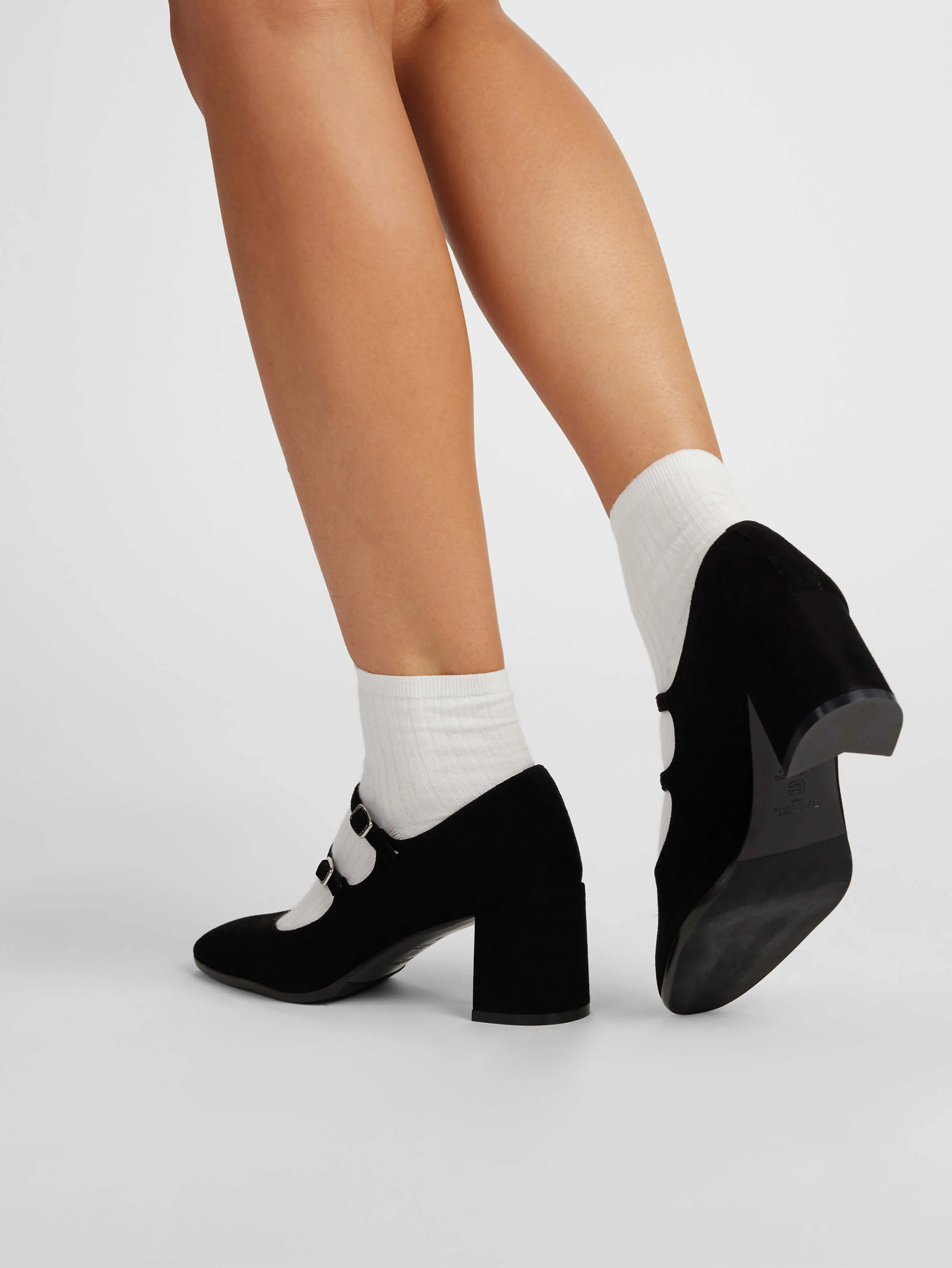 Alice - Escarpins babies cuir velours noir - Image 6