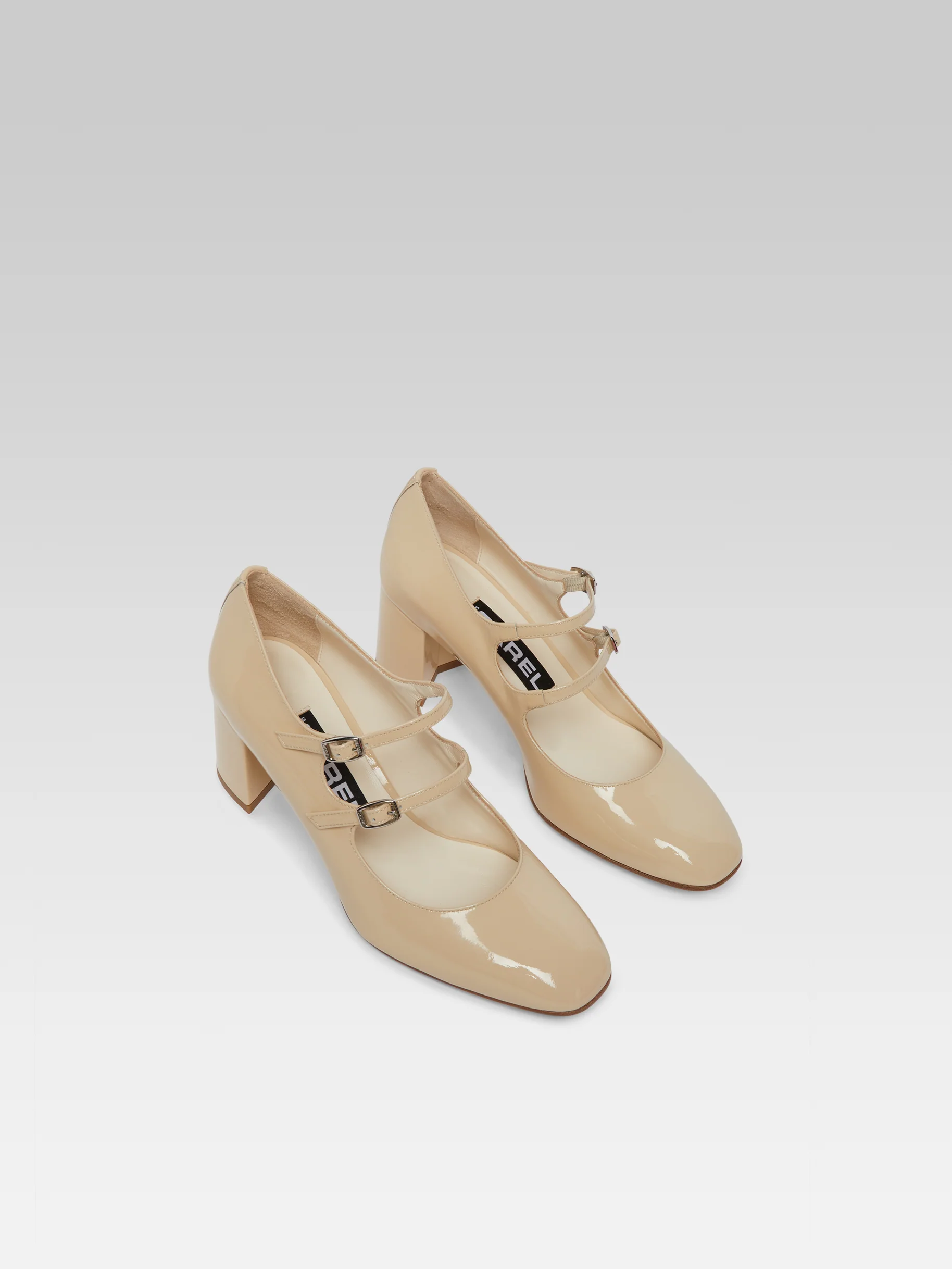 Alice - Escarpins babies cuir verni beige - Image 4