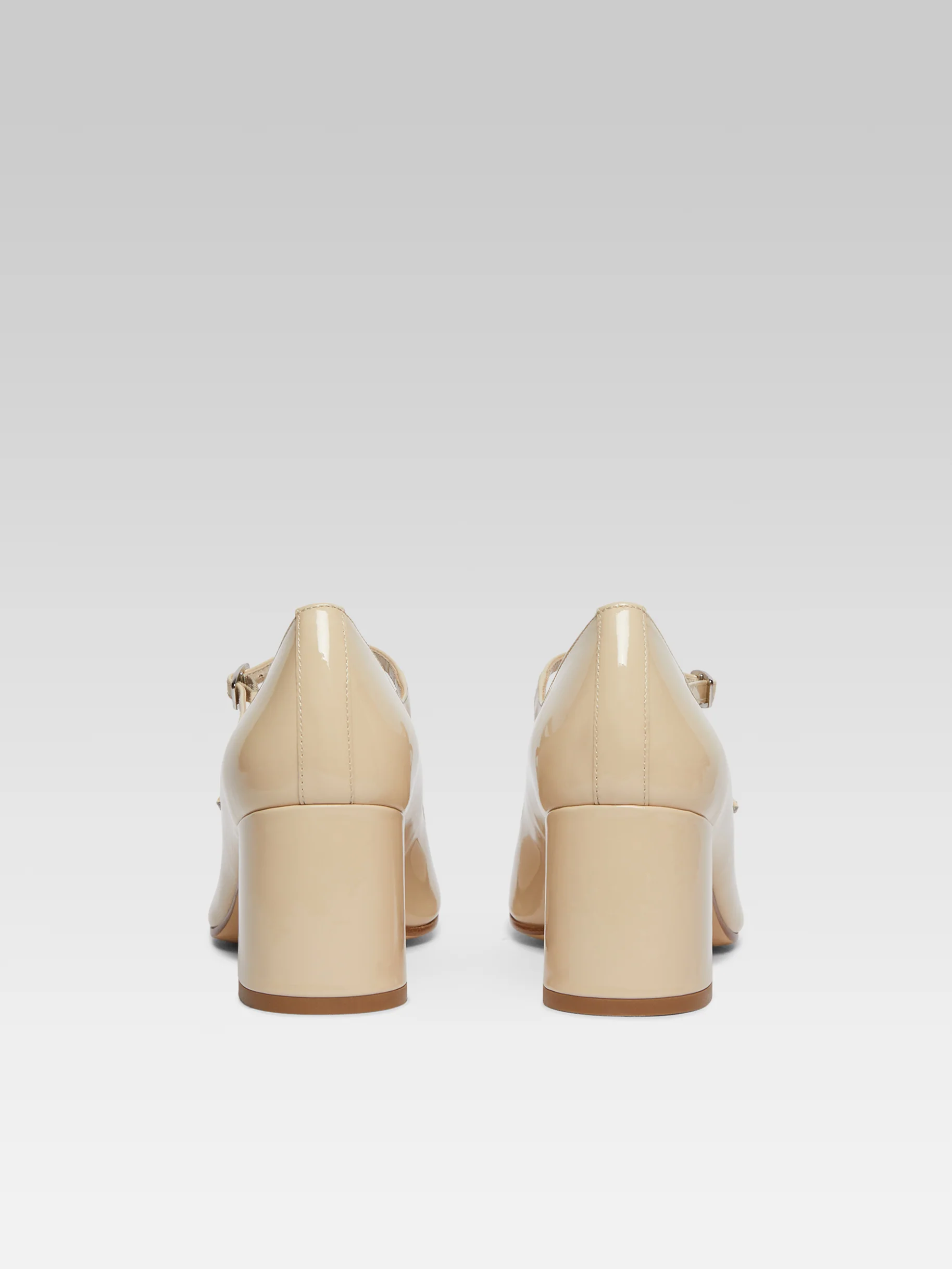 Alice - Escarpins babies cuir verni beige - Image 5