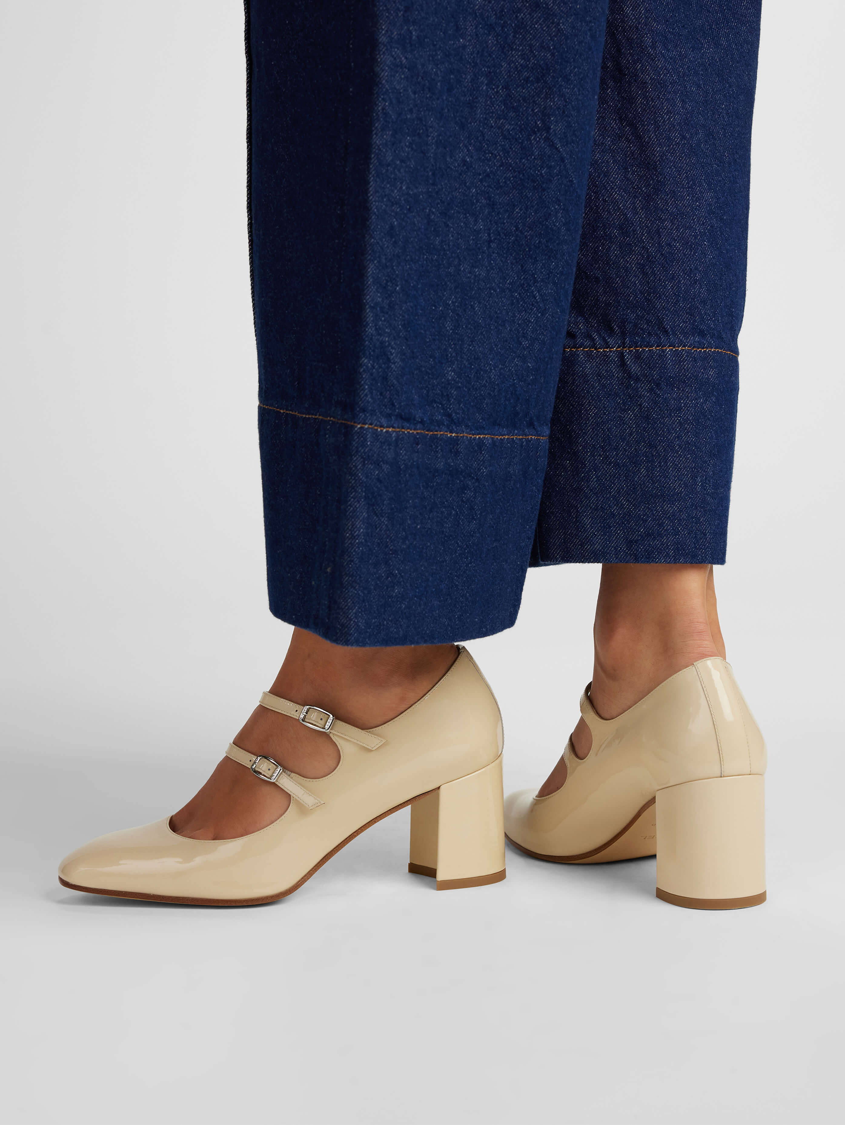 Alice - Escarpins babies cuir verni beige - Image 6