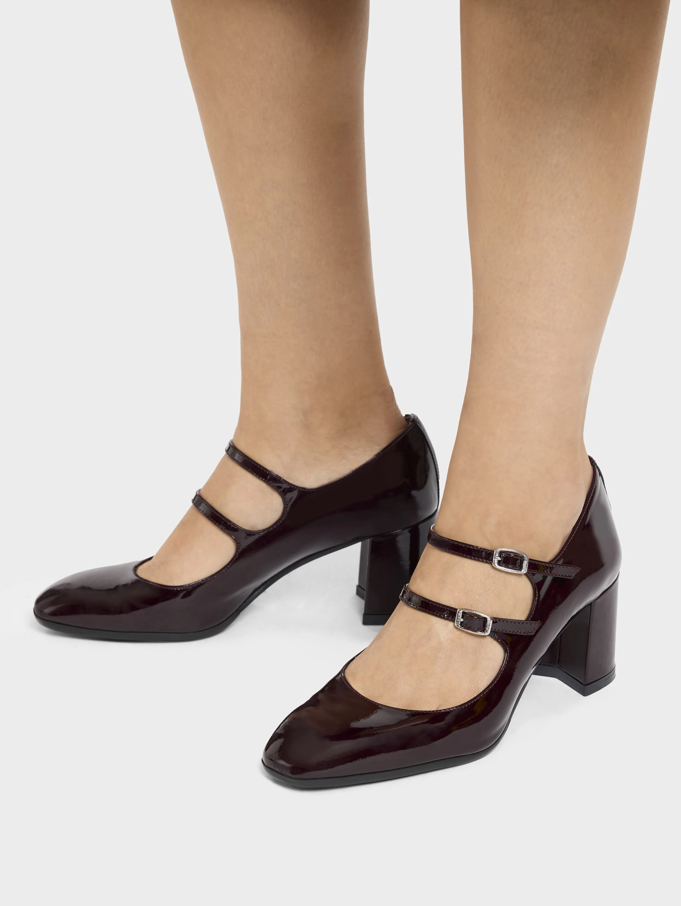 Alice - Escarpins babies cuir verni marron - Image 5