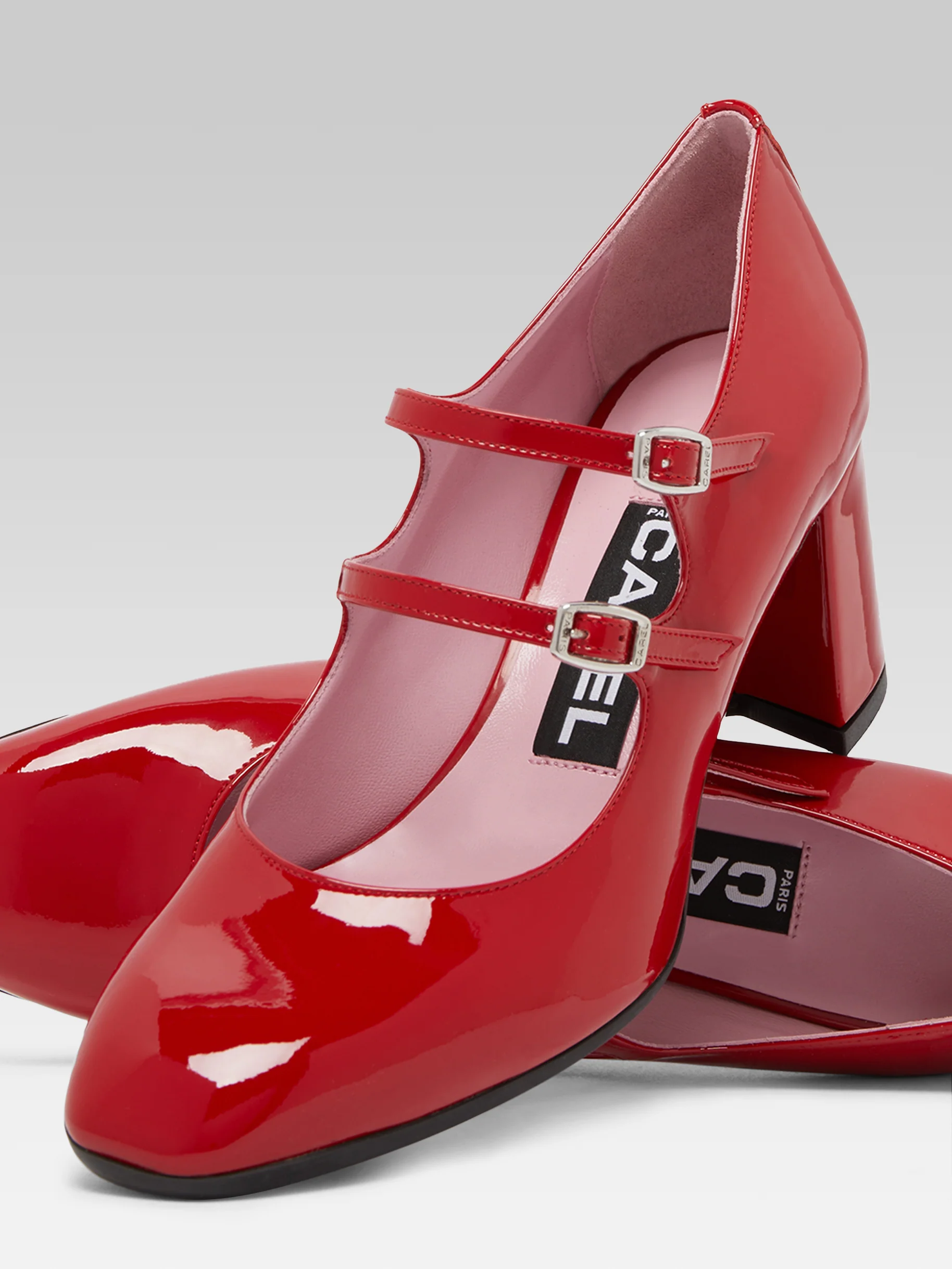 Alice - Escarpins babies cuir verni rouge - Image 4