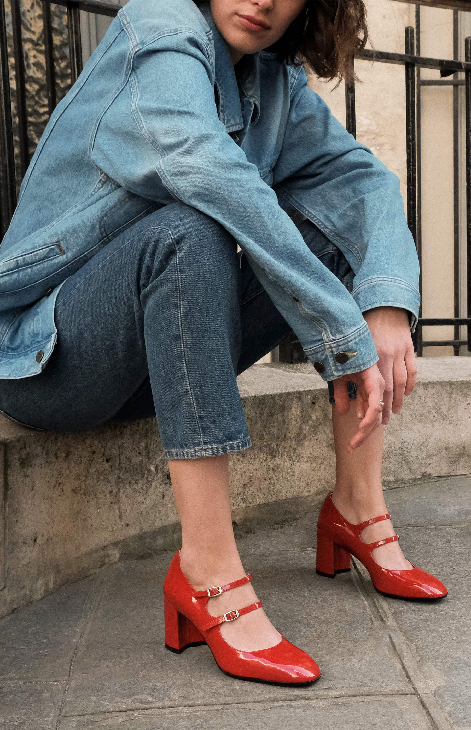 Alice - Escarpins babies cuir verni rouge - Image 8