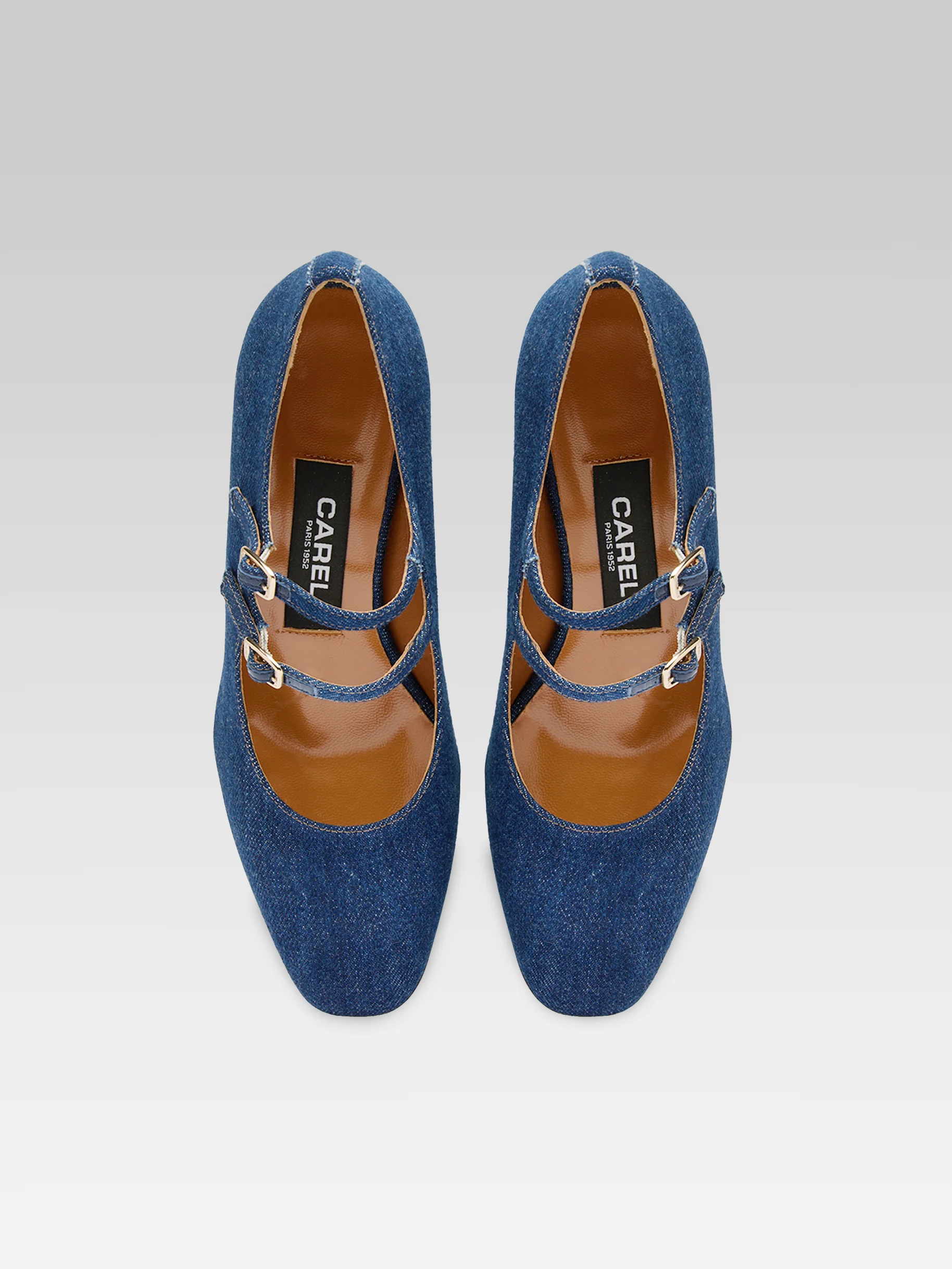 Alice - Escarpins babies tissu jean brut - Image 4