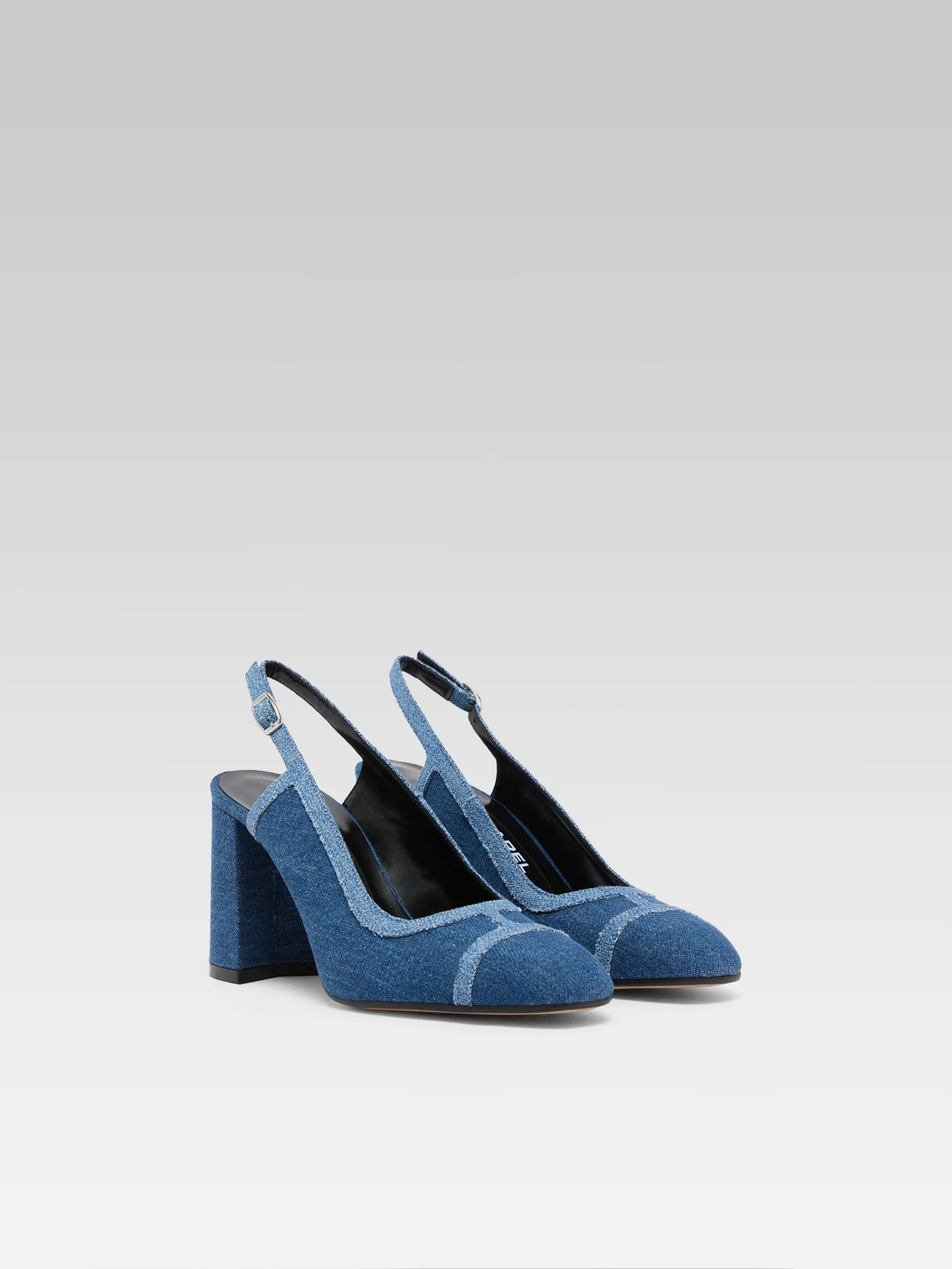 Alizee - Escarpins slingback tissu bi-jeans - Image 3
