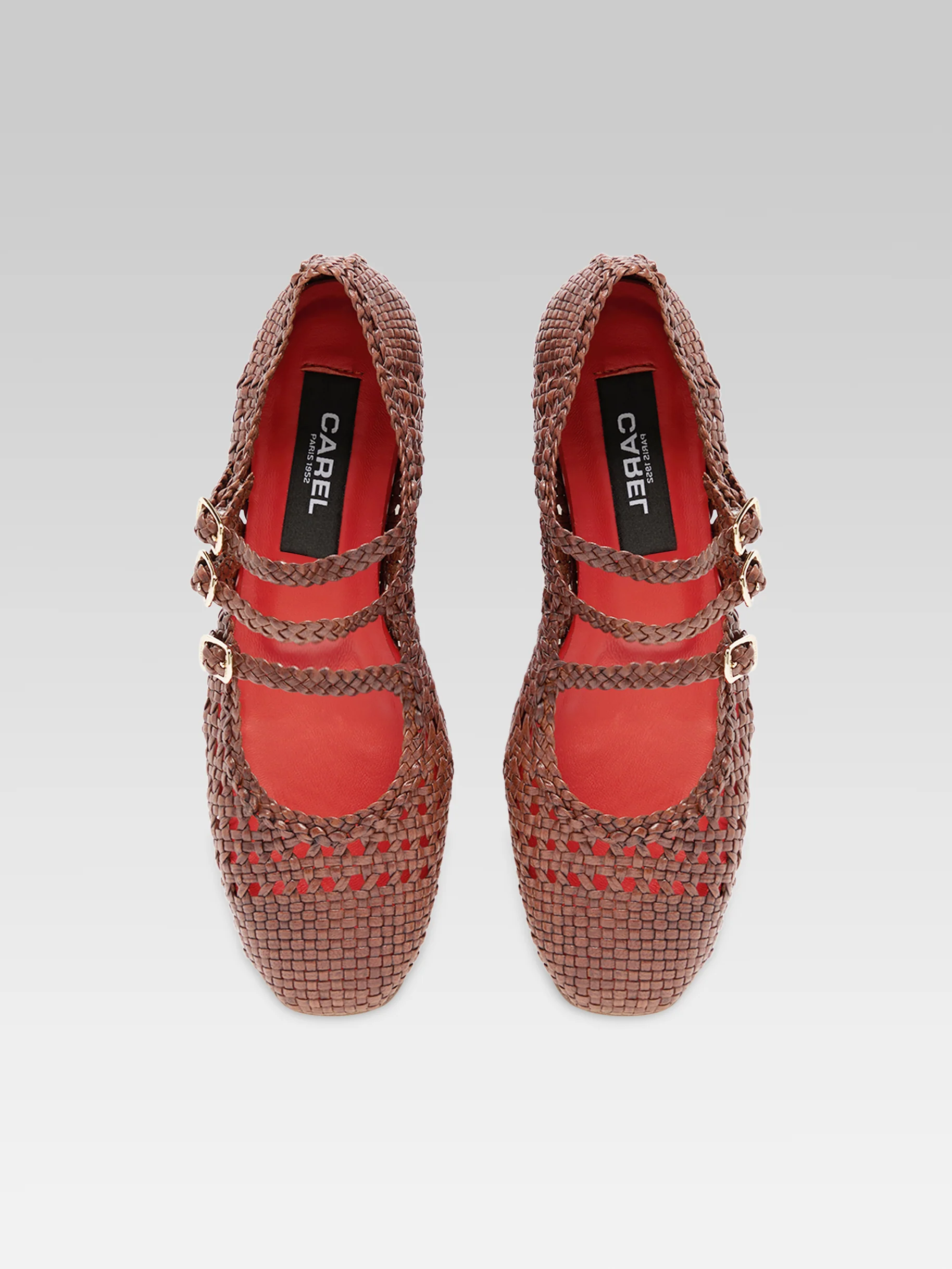 Ariana - Ballerines babies cuir tressé cognac - Image 6