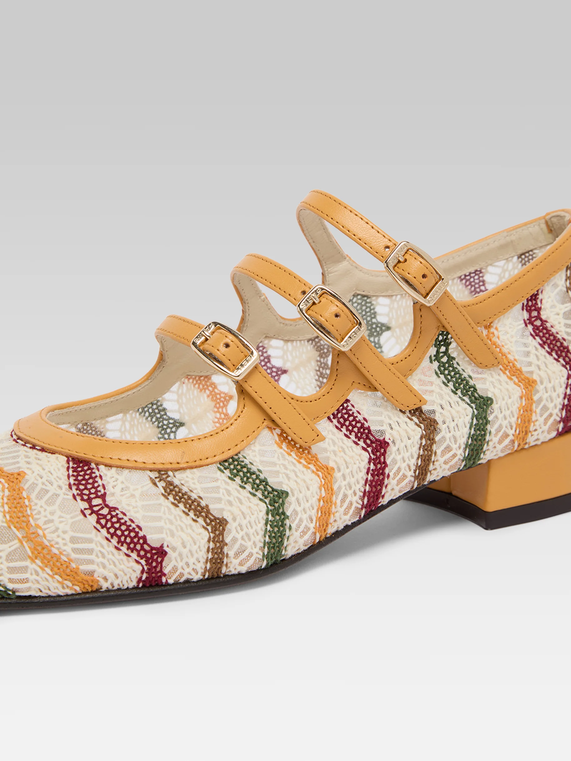 Ariana - Ballerines babies cuir verni mangue et crochet ivoire - Image 3