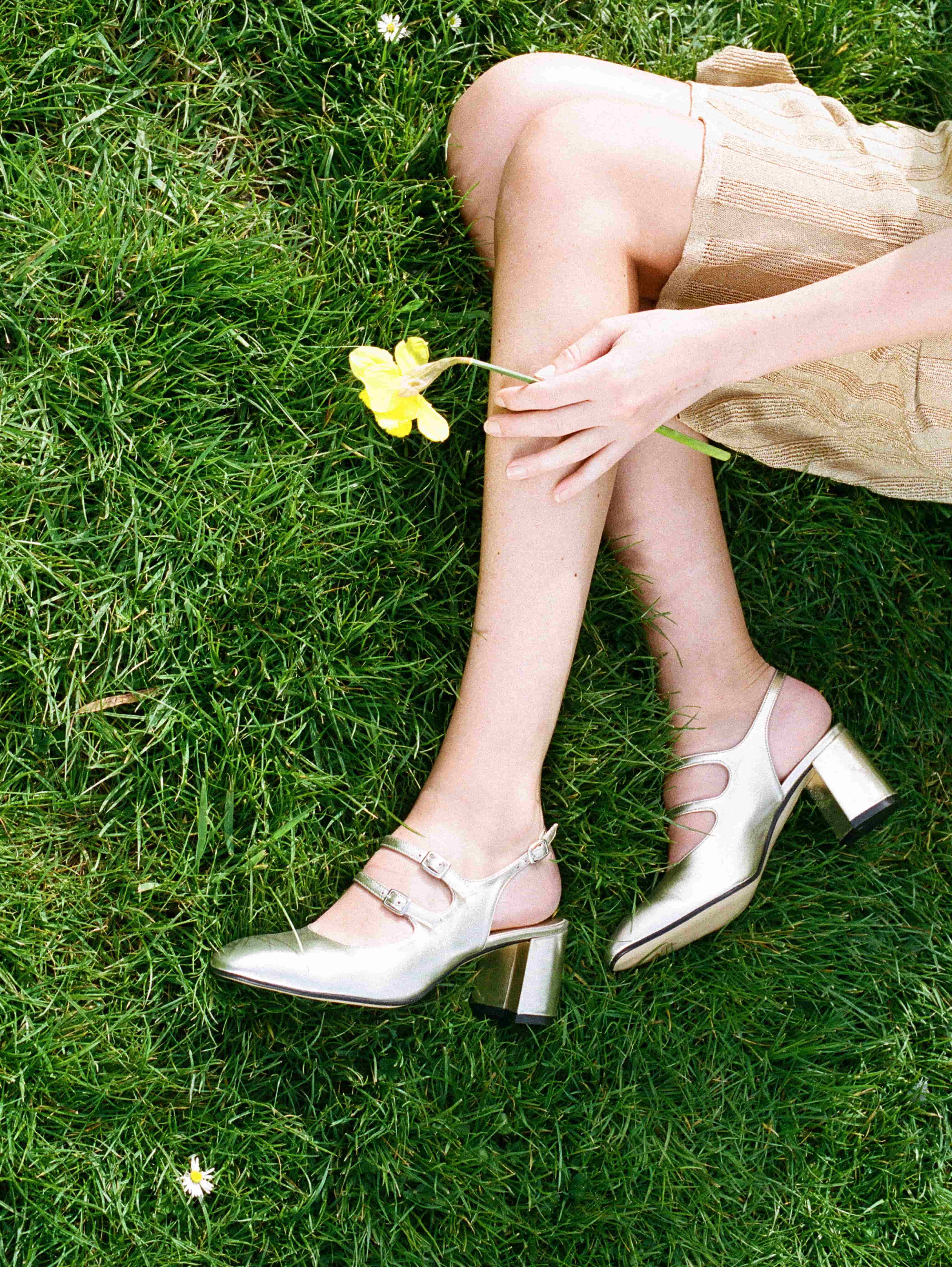 Banana - Babies slingback cuir laminé platine - Image 3