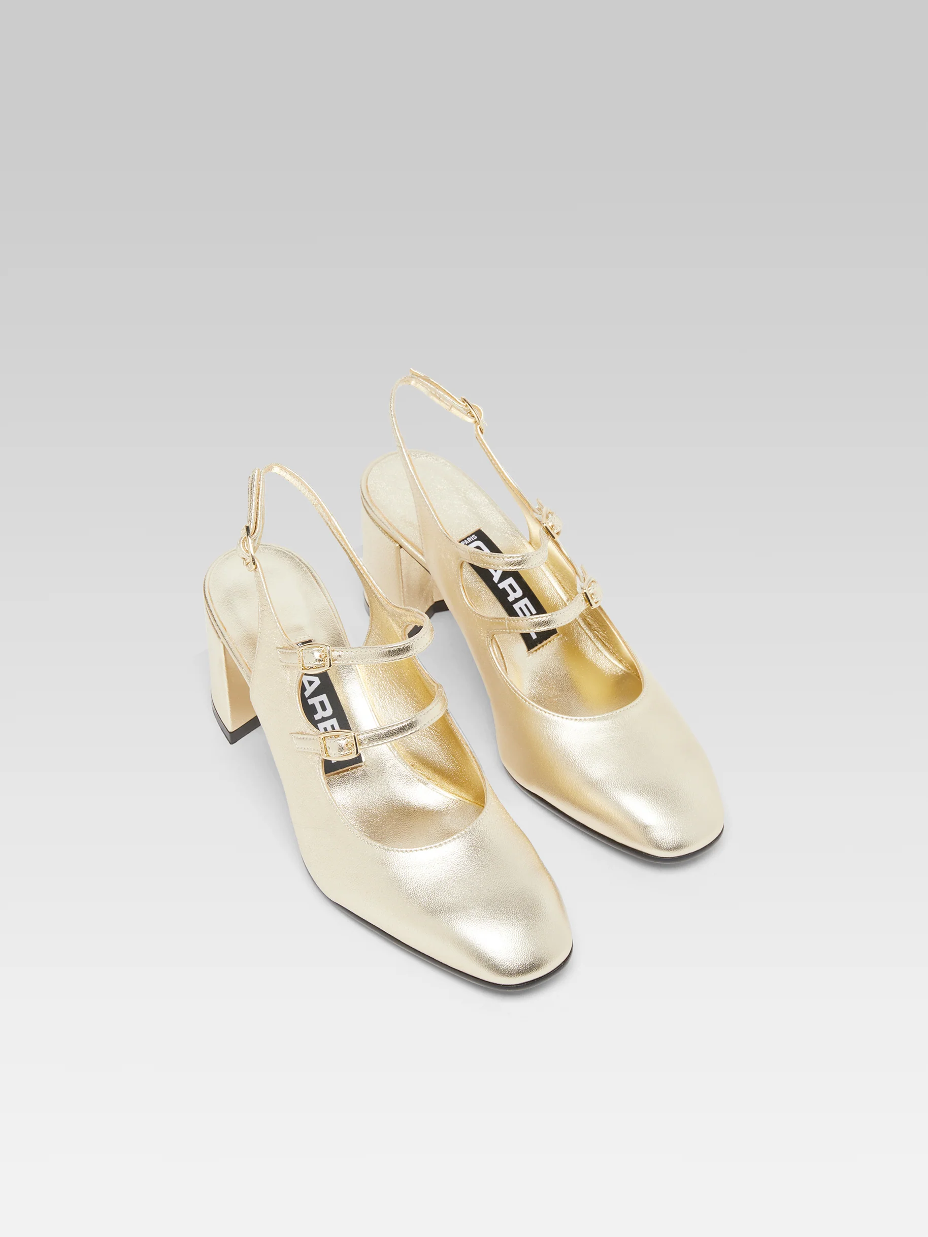 Banana - Babies slingback cuir laminé platine - Image 4