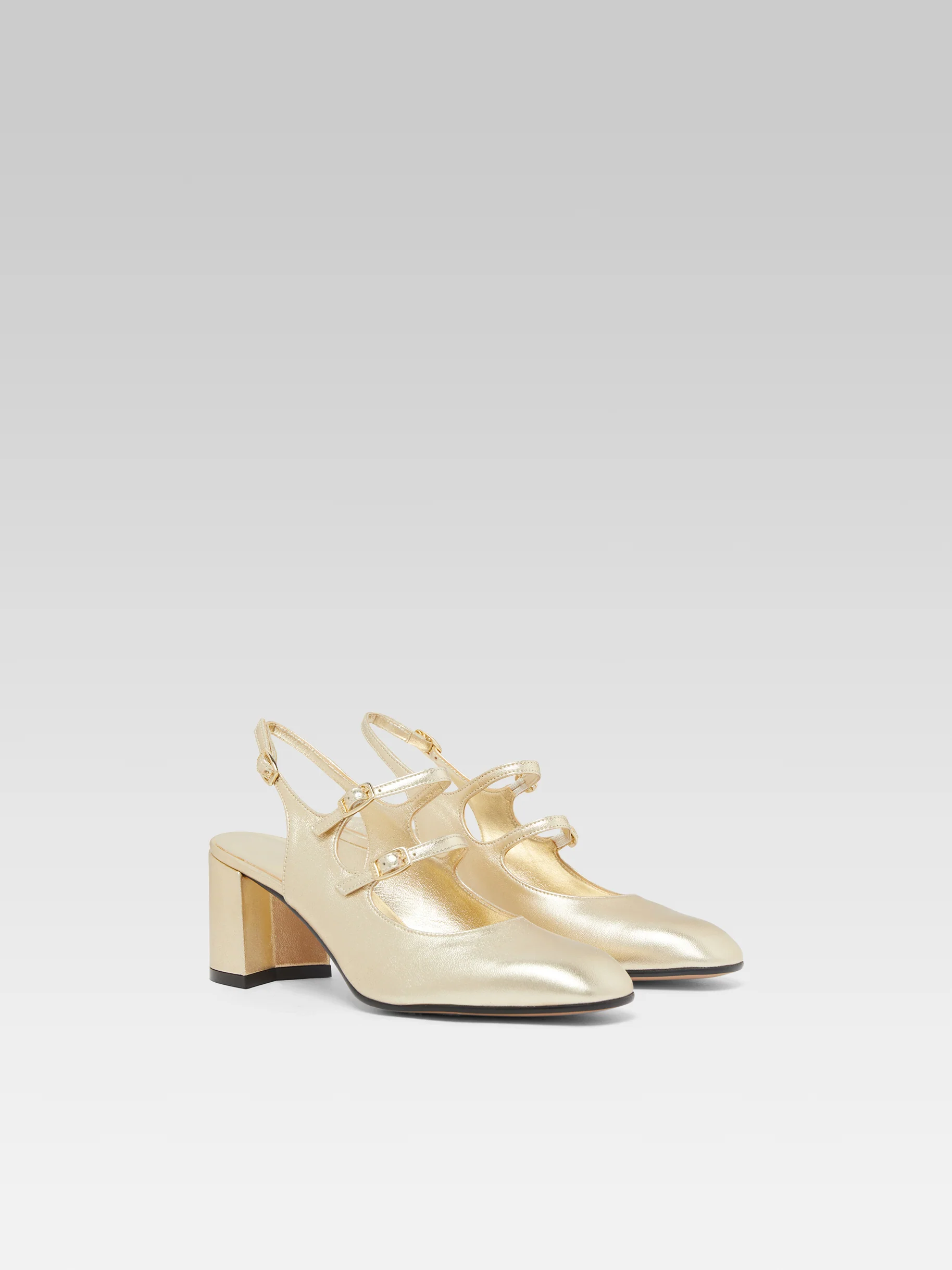 Banana - Babies slingback cuir laminé platine - Image 5