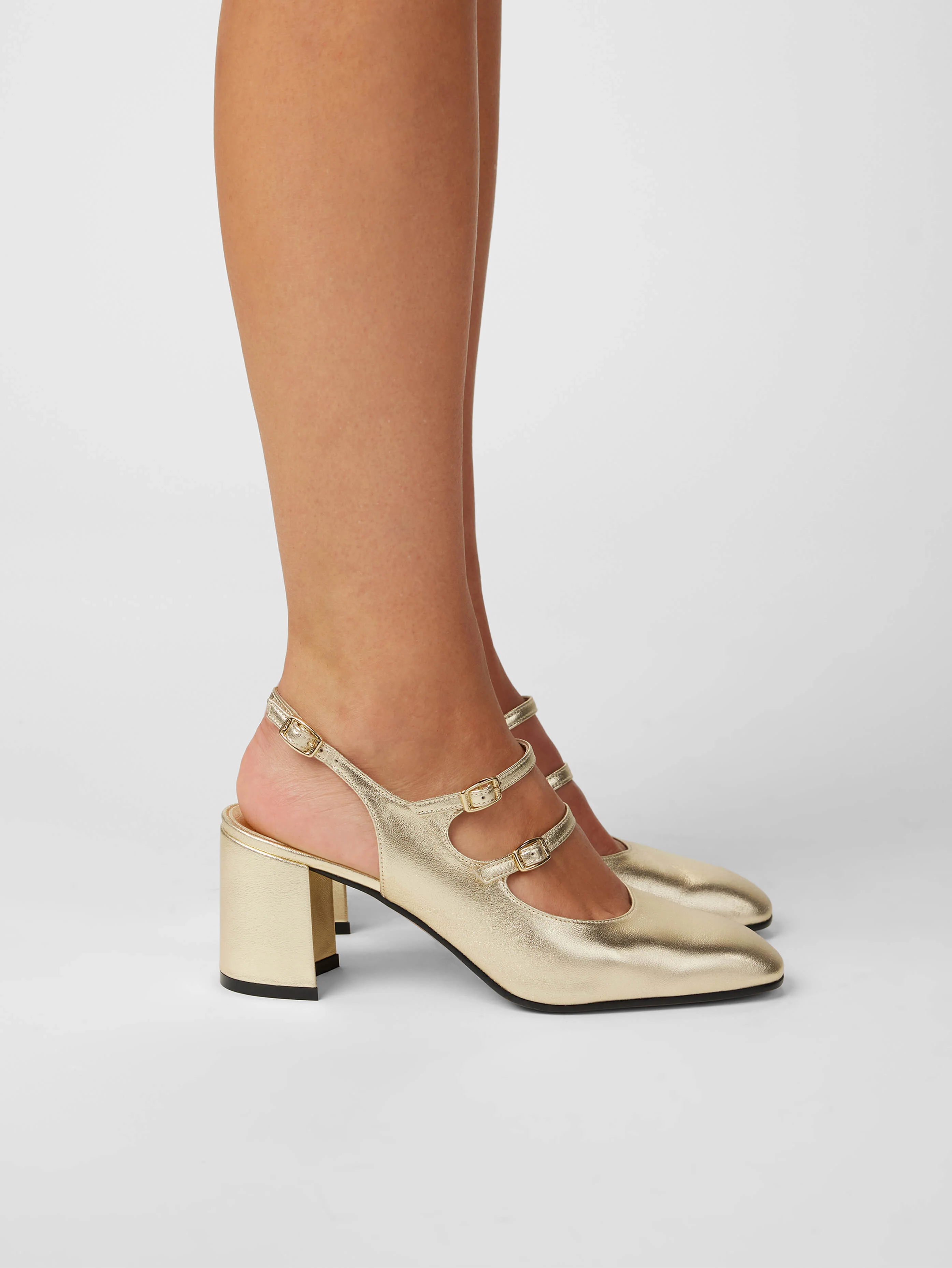 Banana - Babies slingback cuir laminé platine - Image 7