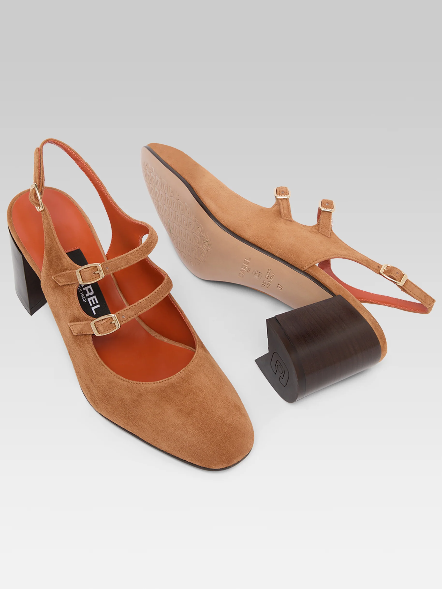 Banana - Babies slingback cuir velours cognac - Image 3