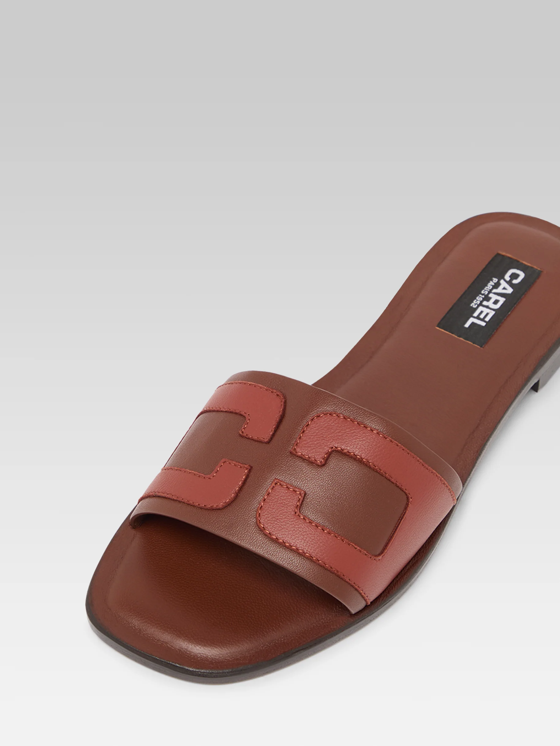 Brasilia - Mules cuir marron et cognac - Image 3