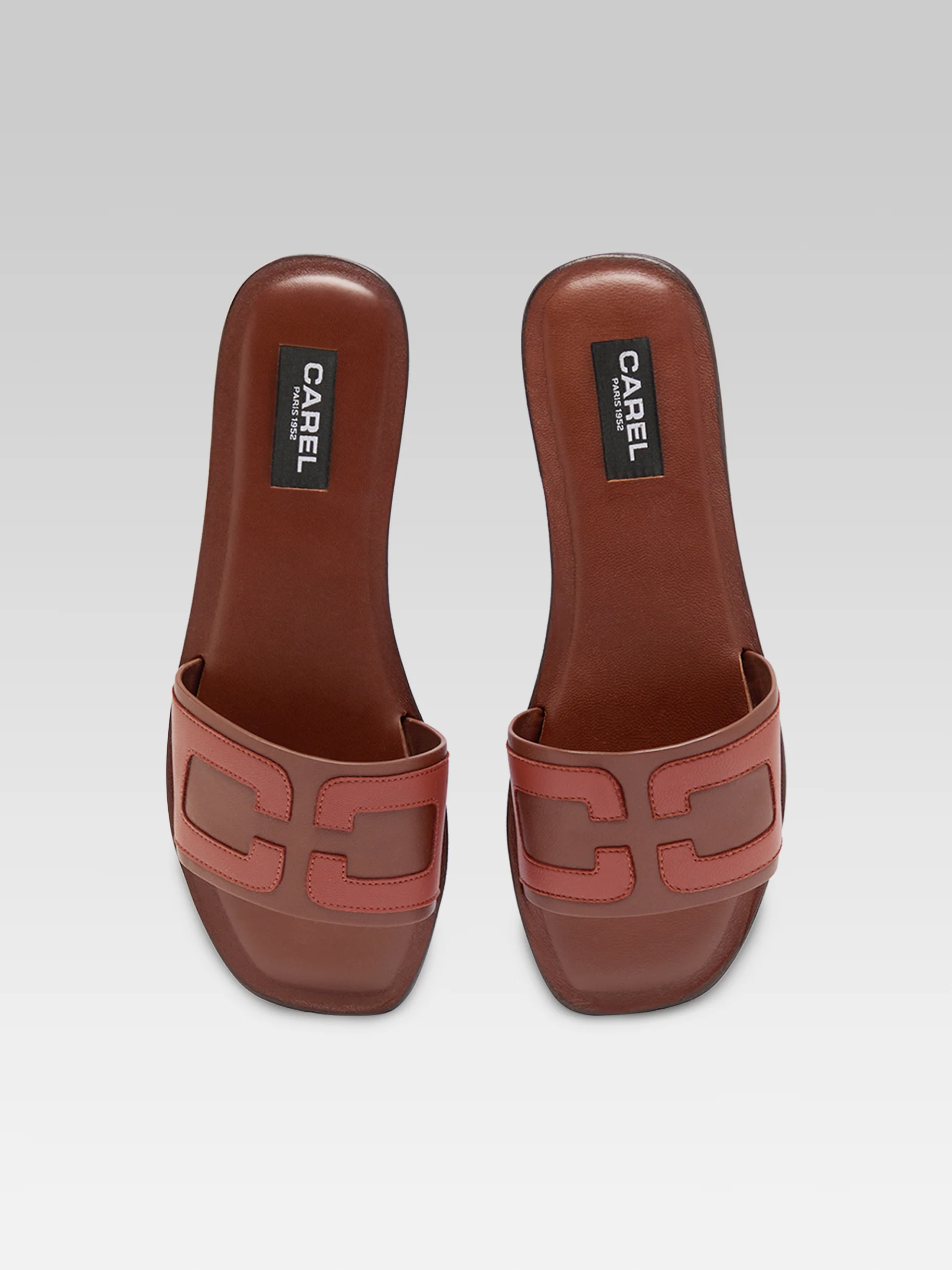 Brasilia - Mules cuir marron et cognac - Image 4