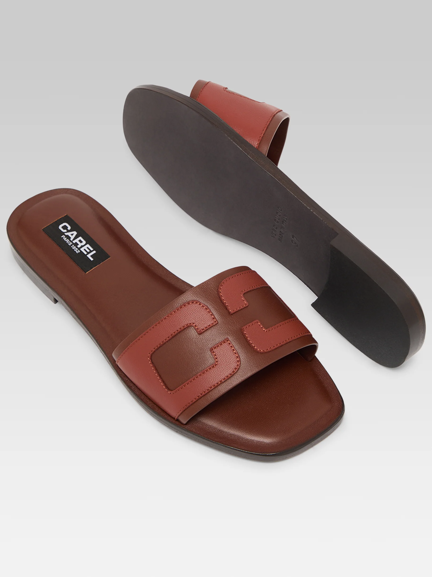 Brasilia - Mules cuir marron et cognac - Image 5