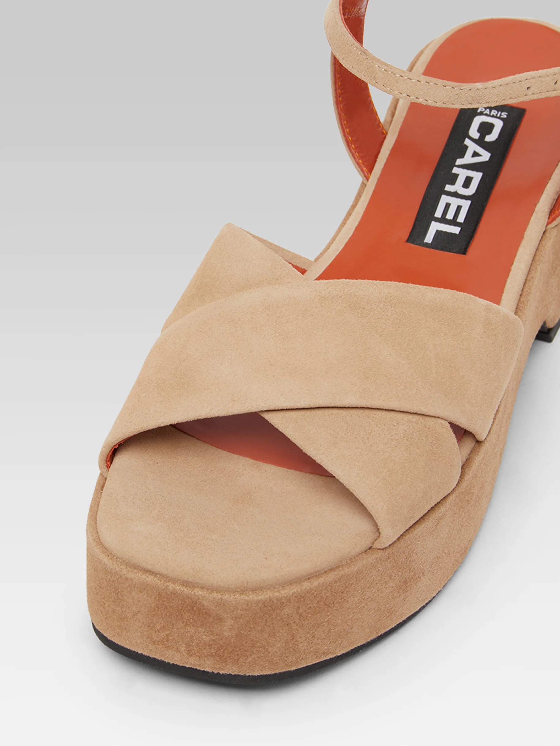 Carnaval - Sandales cuir velours cappuccino - Image 3