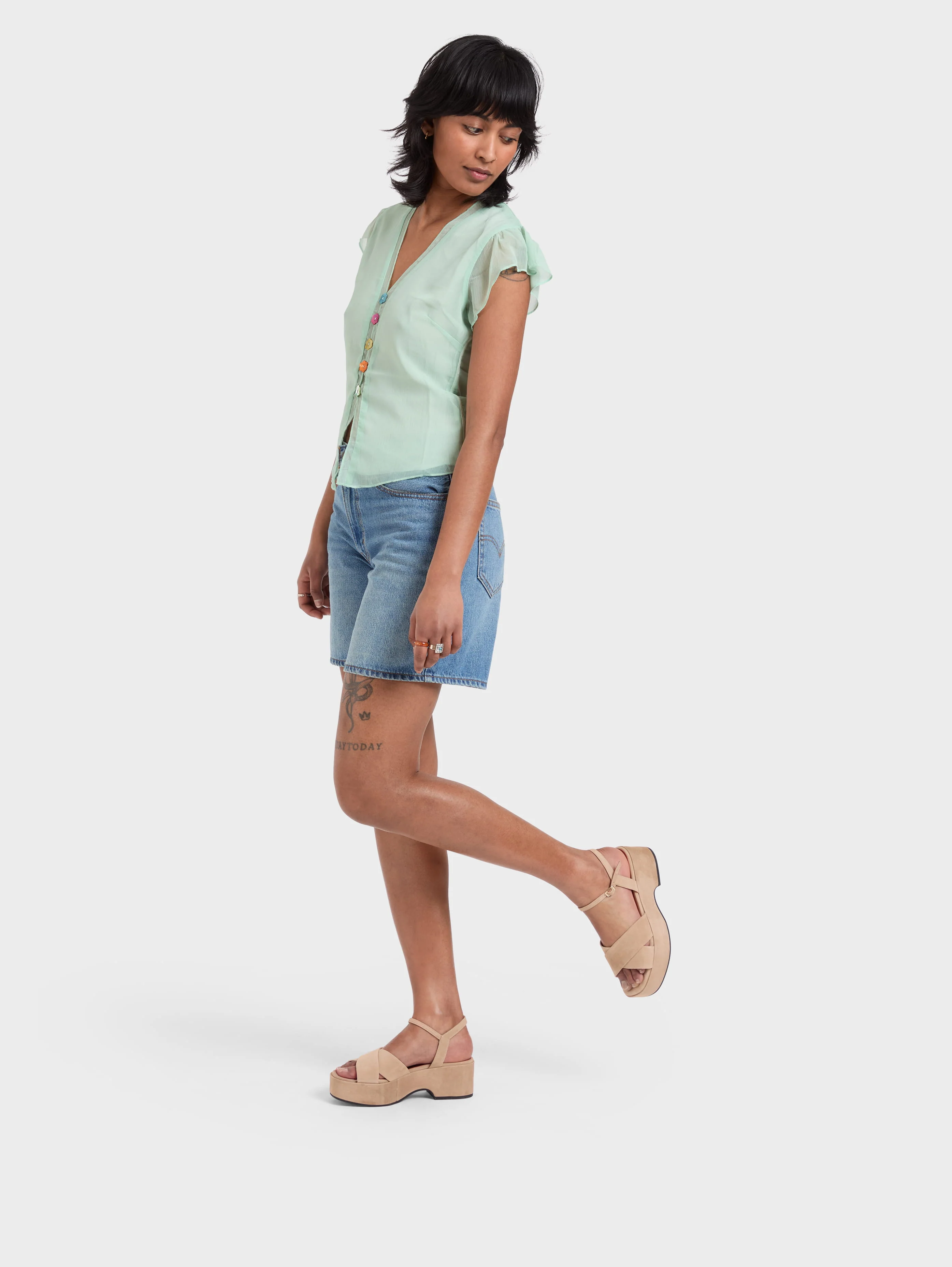 Carnaval - Sandales cuir velours cappuccino - Image 7