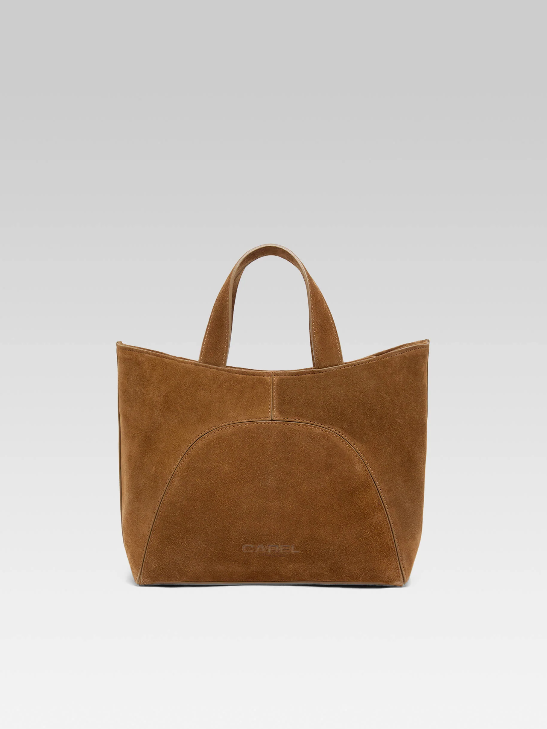Clem - Mini sac cabas cuir velours camel - Image 4