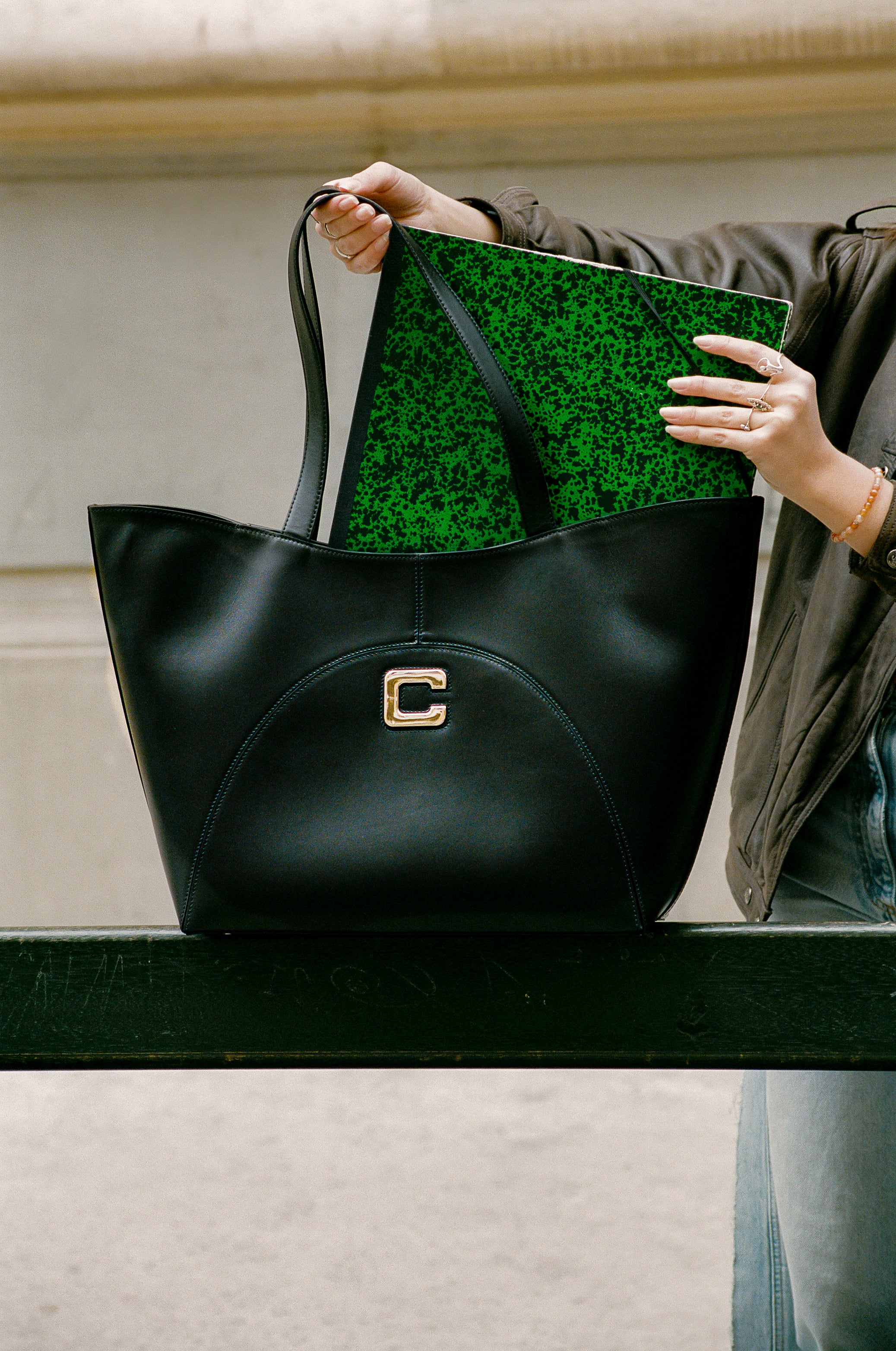 Clemenceau - Sac cabas cuir noir - Image 6