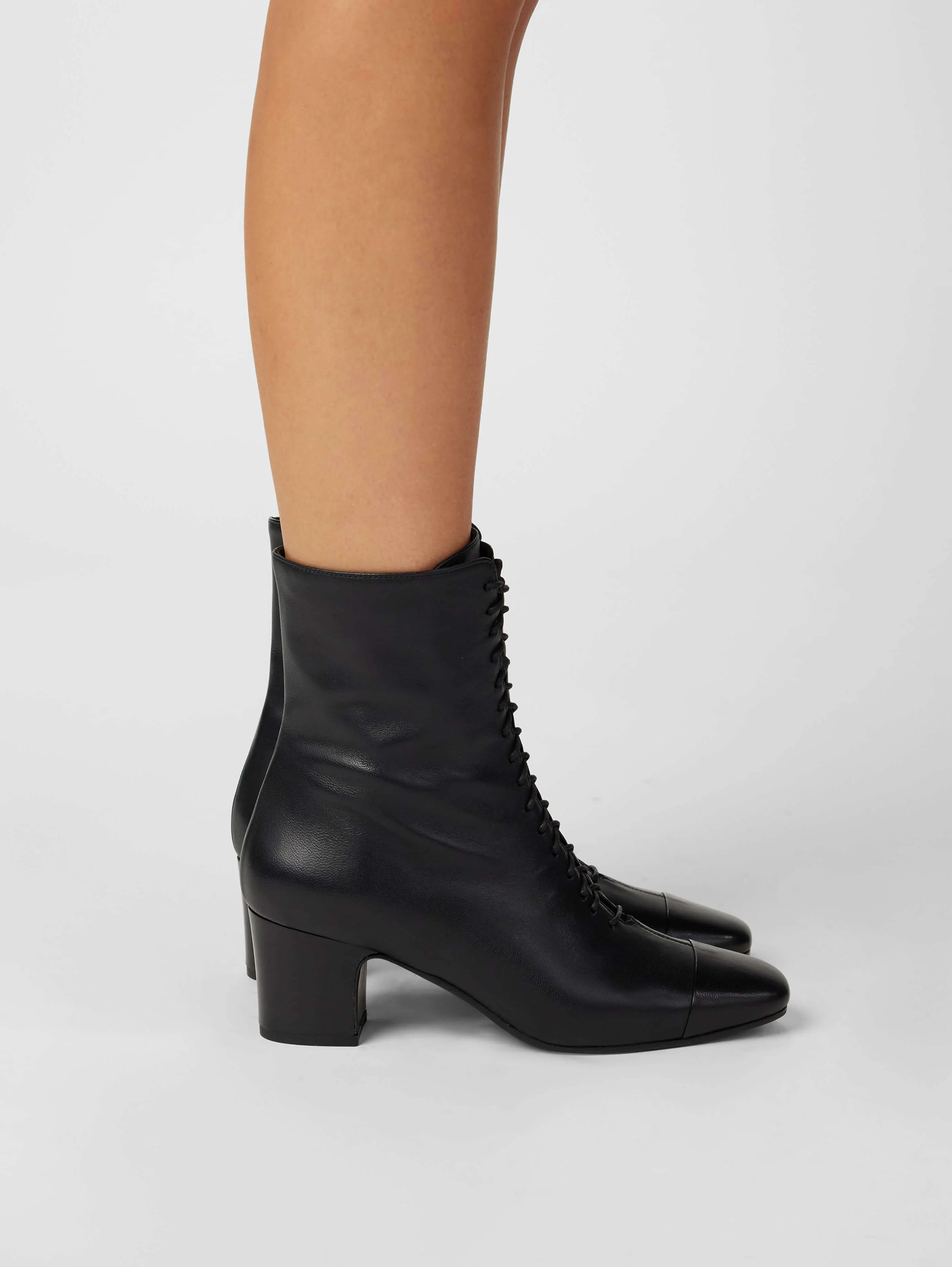 Colette - Bottines à lacets cuir noir - Image 5