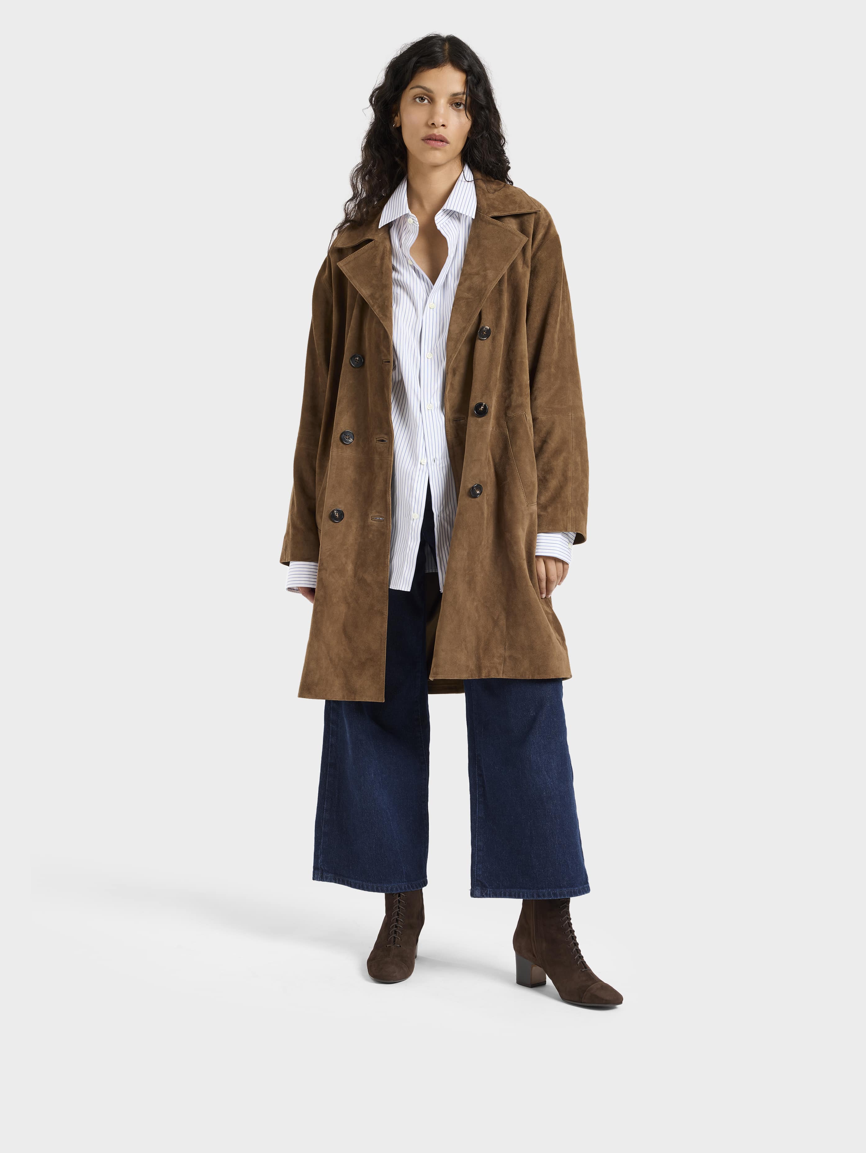 Colette - Bottines à lacets cuir velours marron - Image 6