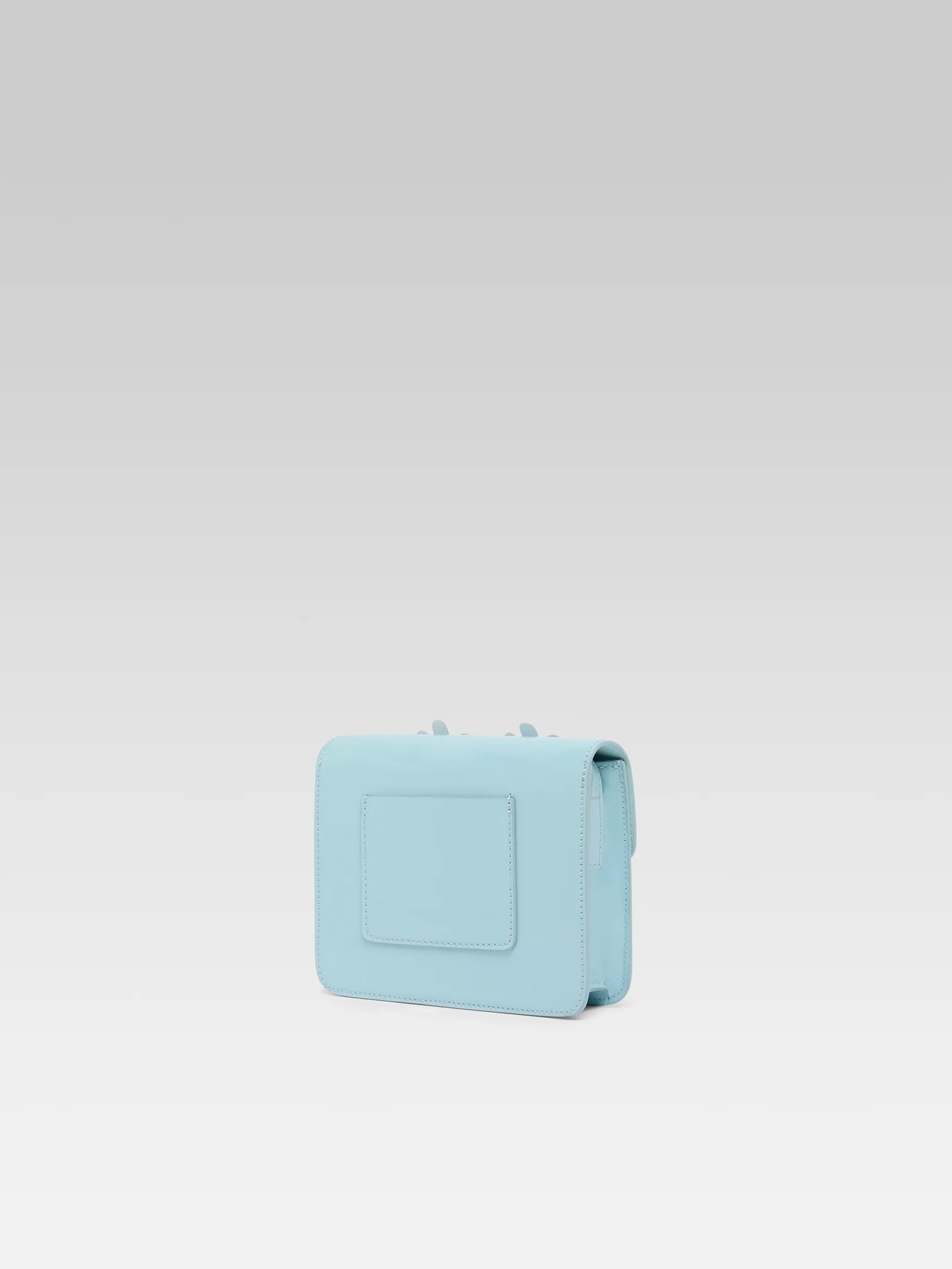 Daisy M - Sac cuir verni bleu clair et marguerites - Image 6