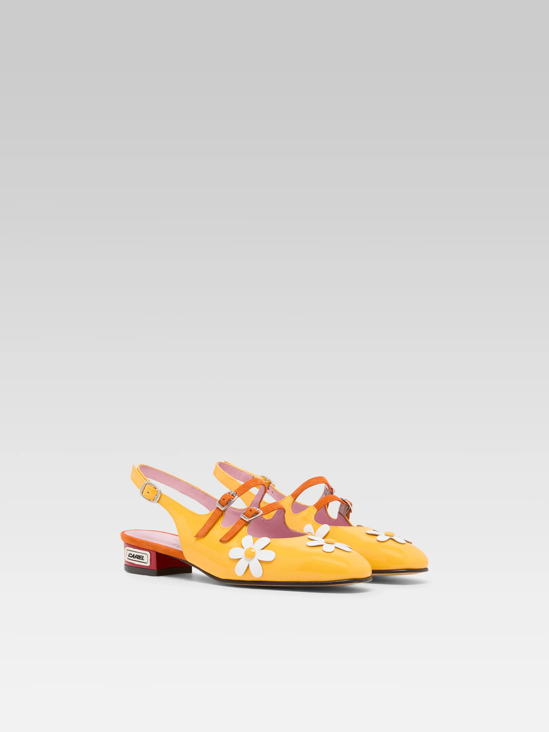 Daisy P - Babies slingback cuir verni jaune et marguerites - Image 4