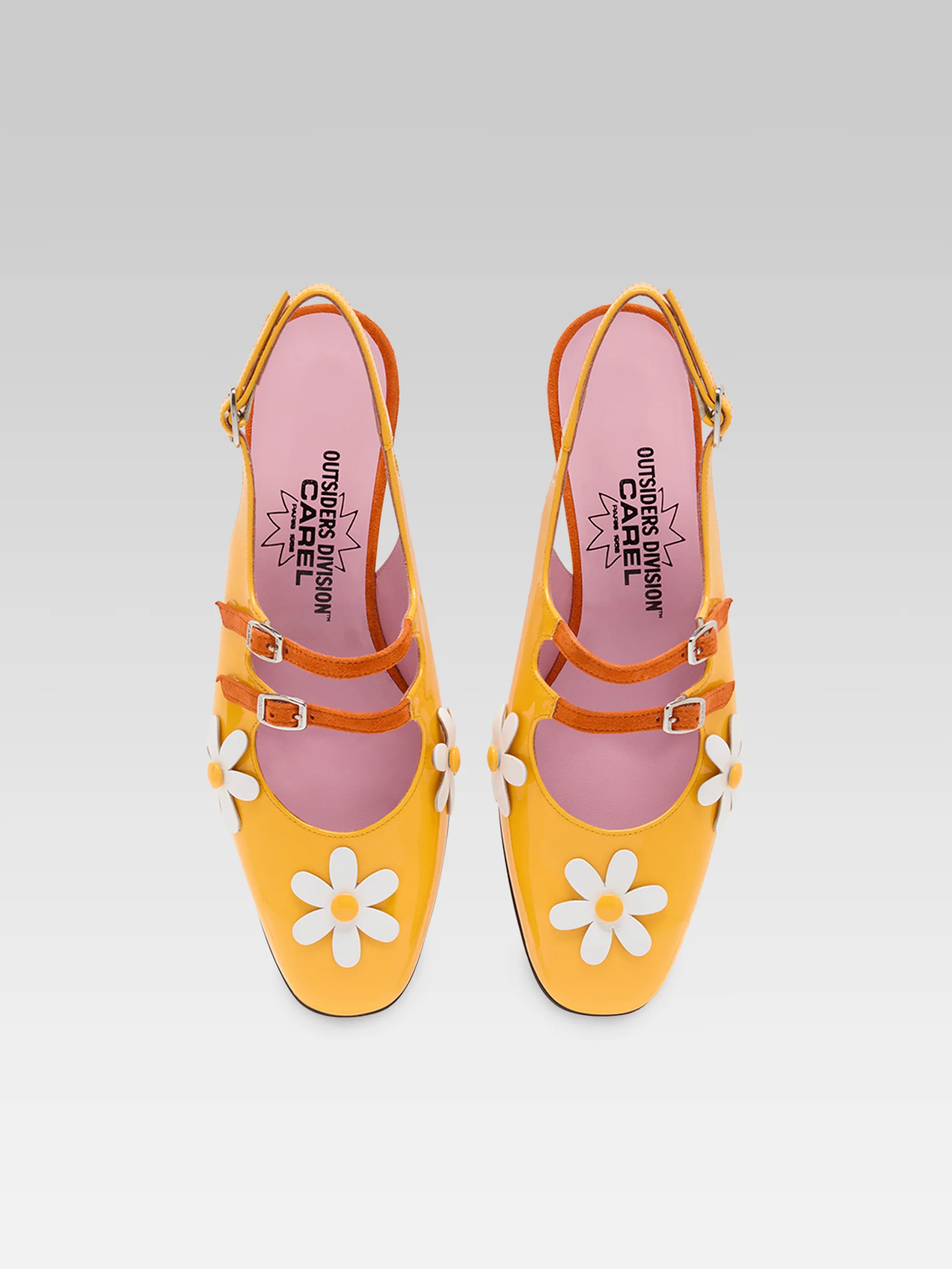 Daisy P - Babies slingback cuir verni jaune et marguerites - Image 5