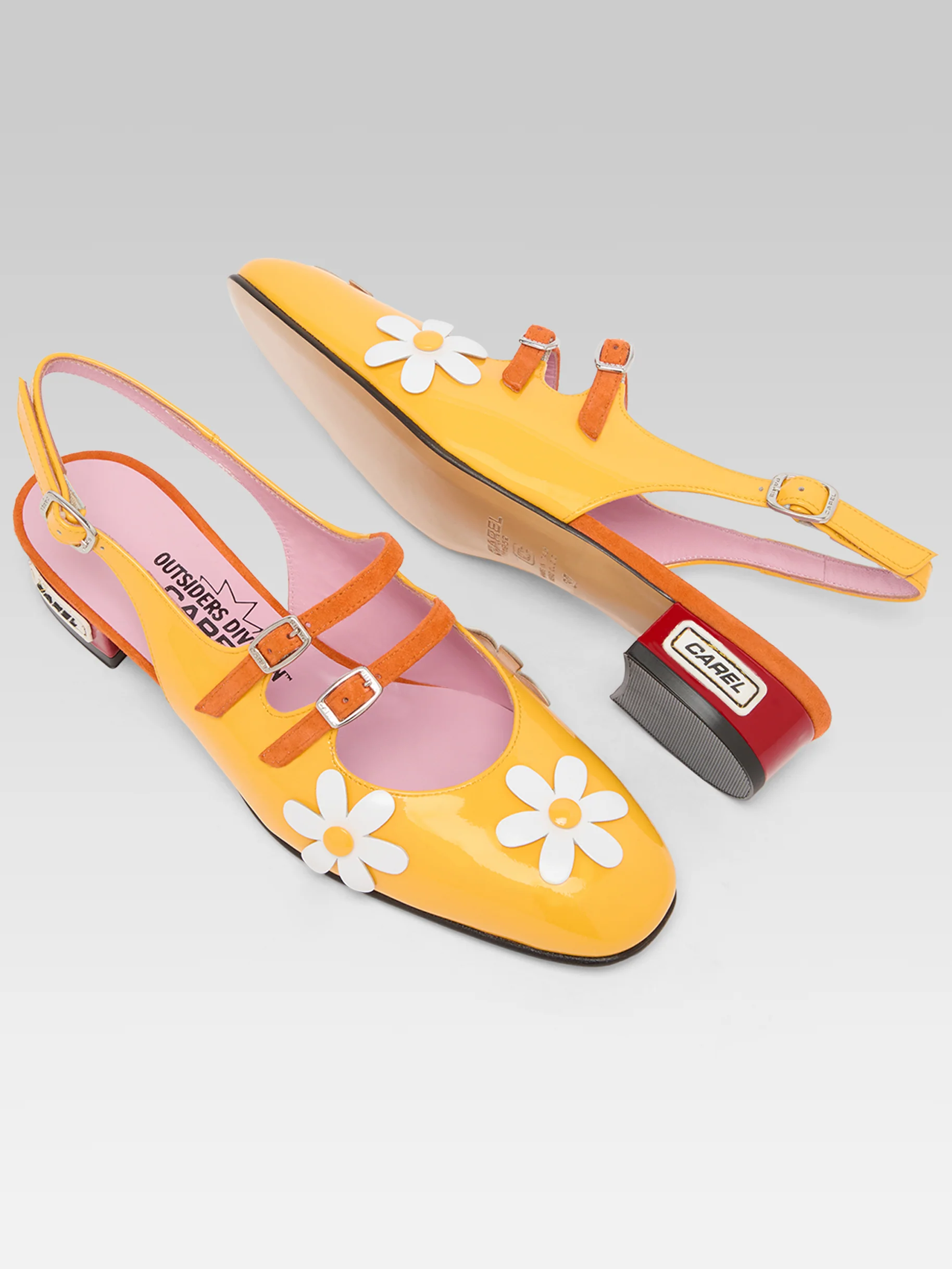 Daisy P - Babies slingback cuir verni jaune et marguerites - Image 6