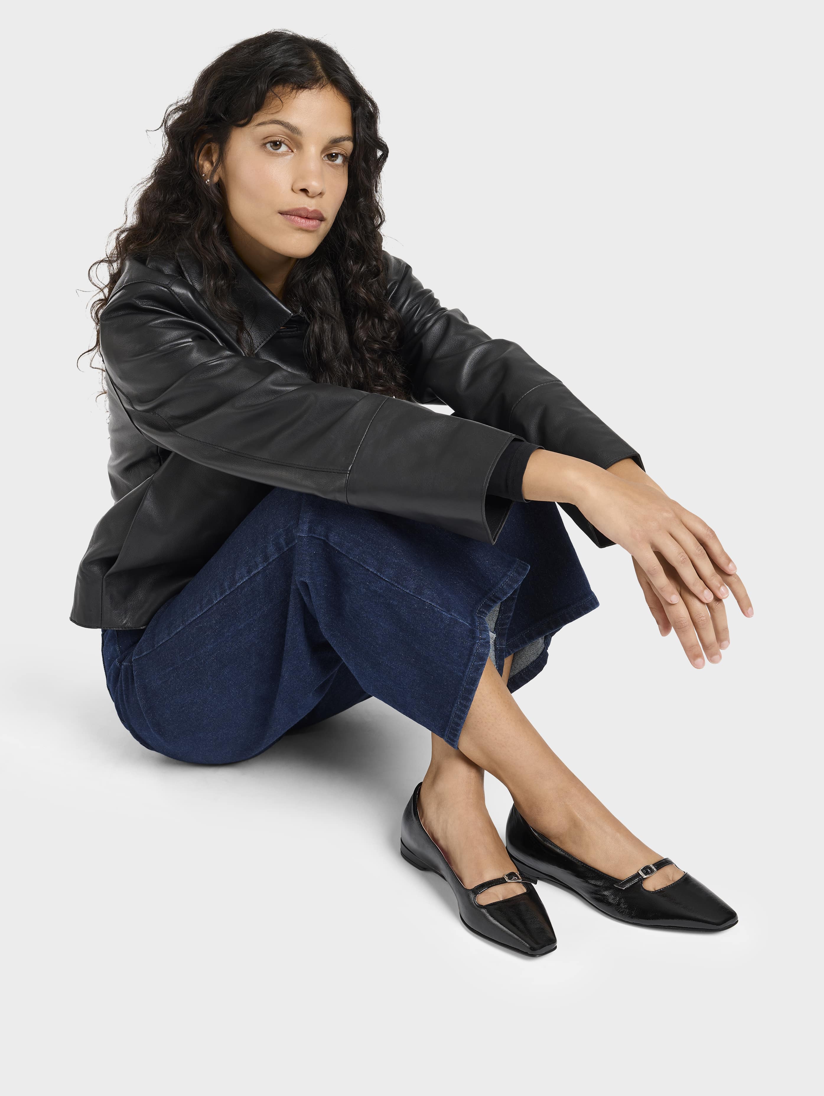 Emilie - Ballerines à brides cuir naplack noir - Image 6