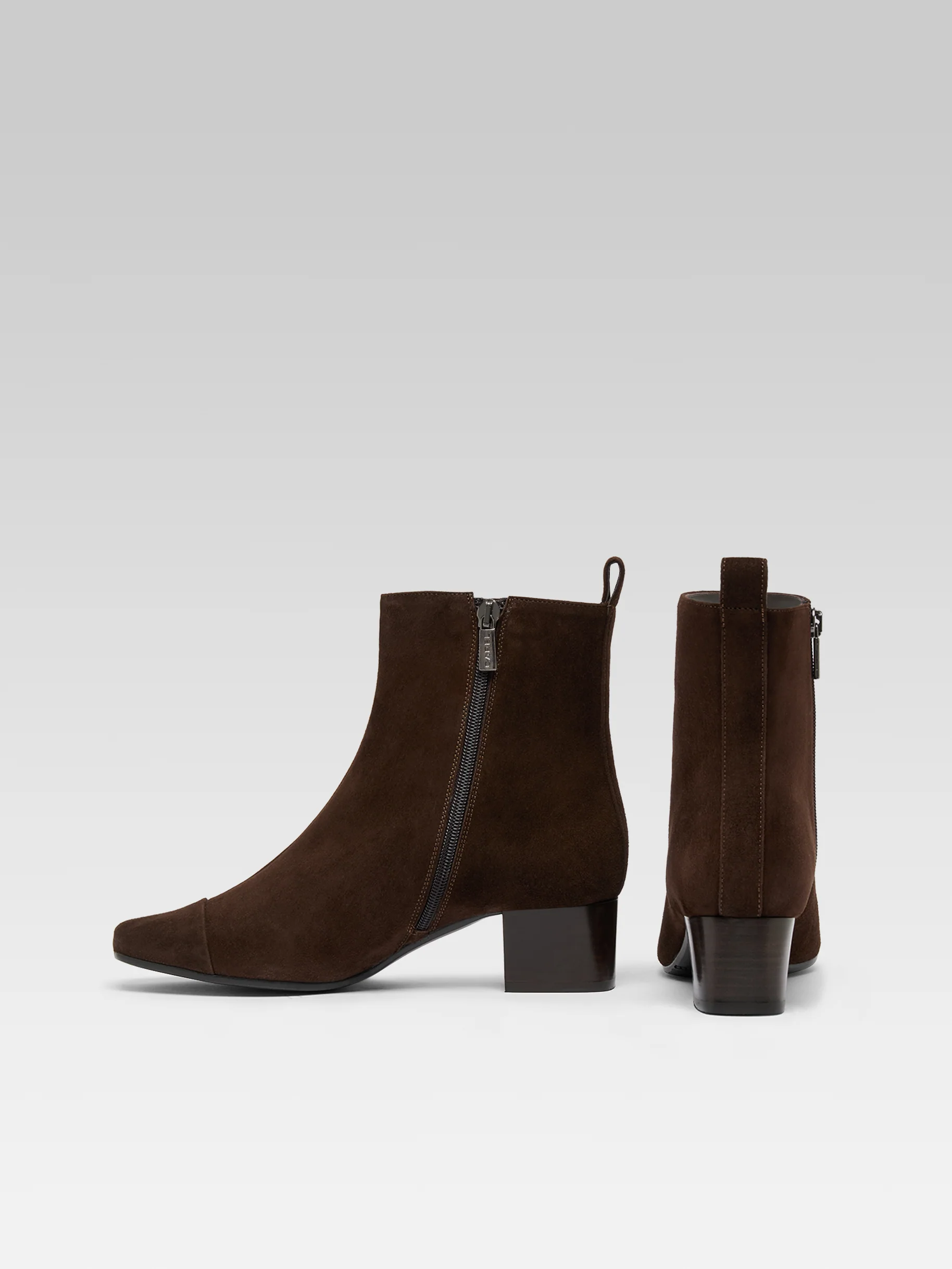 Estime - Bottines cuir velours chocolat - Image 3