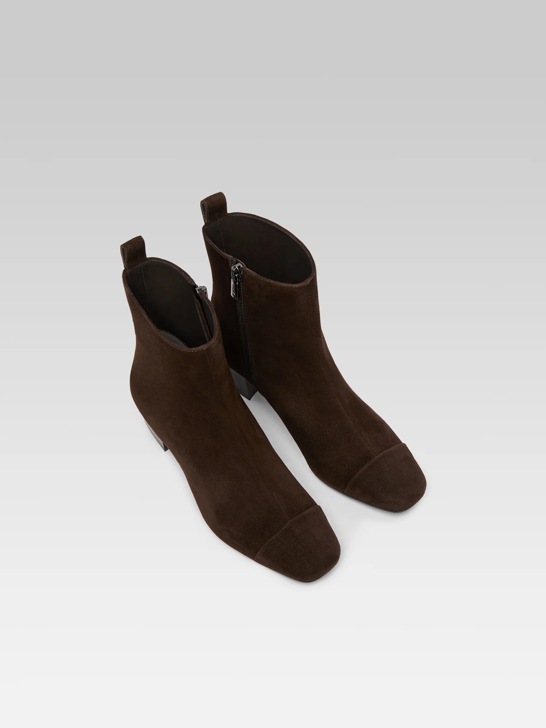 Estime - Bottines cuir velours chocolat - Image 4