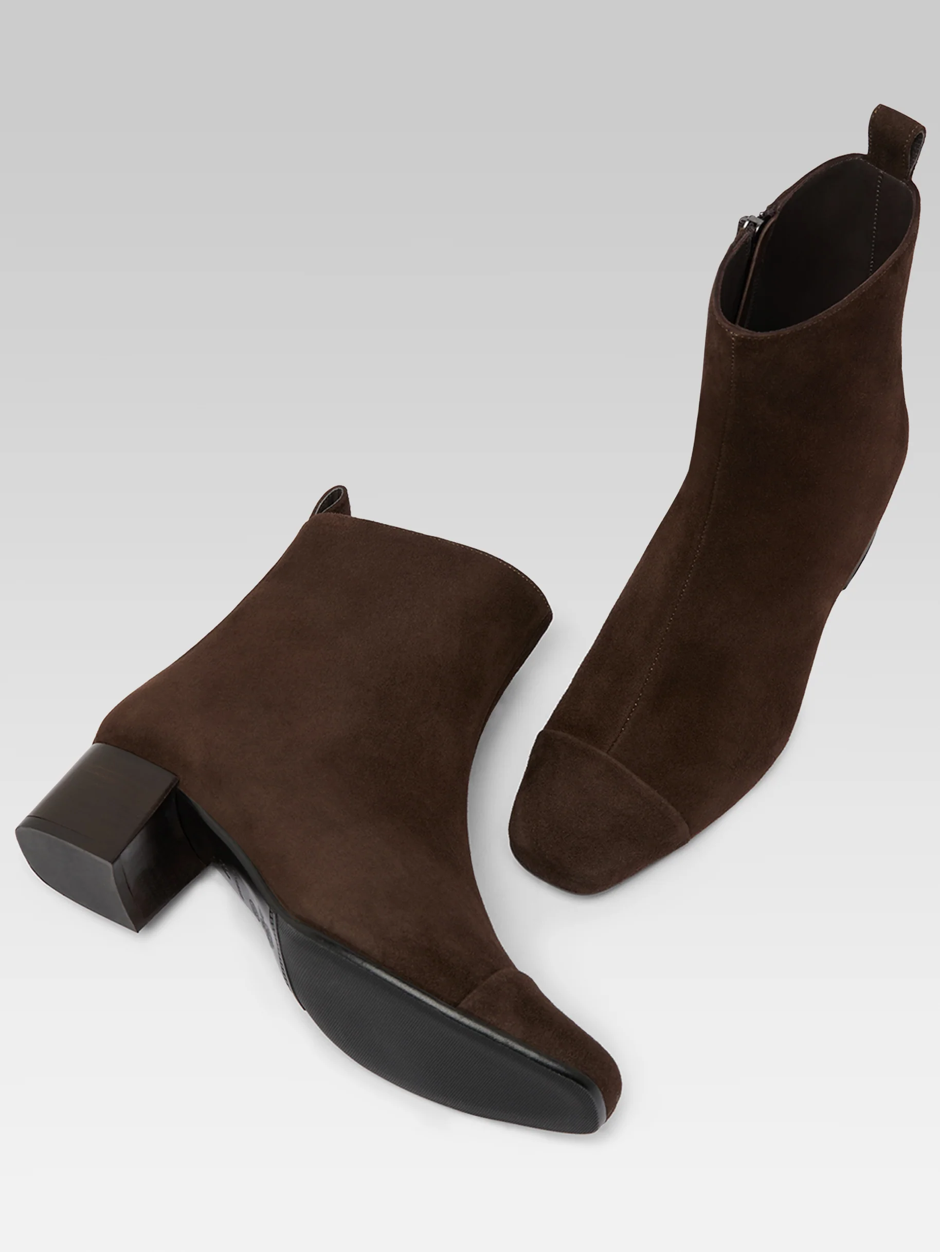 Estime - Bottines cuir velours chocolat - Image 5