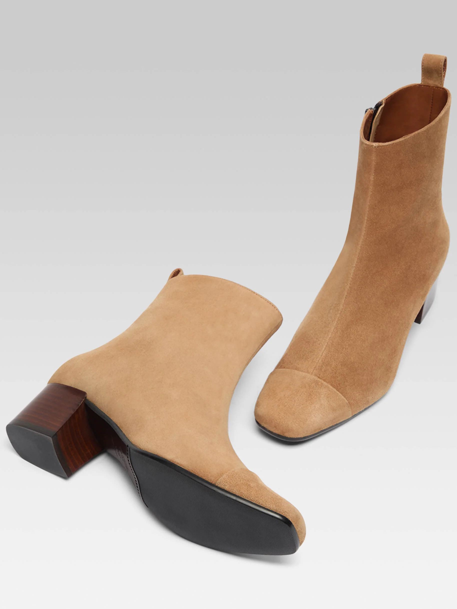 Estime - Bottines cuir velours noisette - Image 3