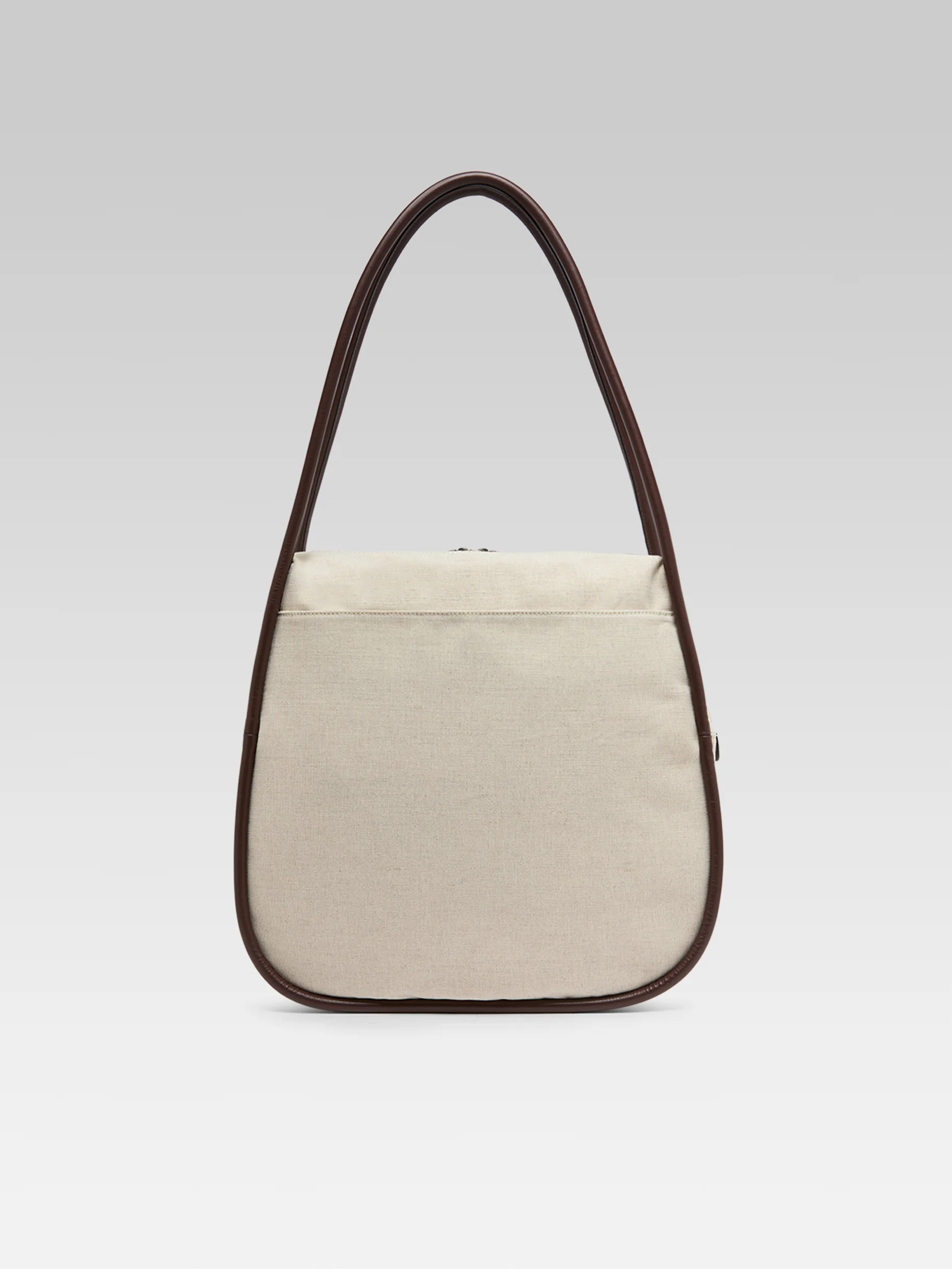 Germain - Sac cabas toile beige et cuir marron - Image 5