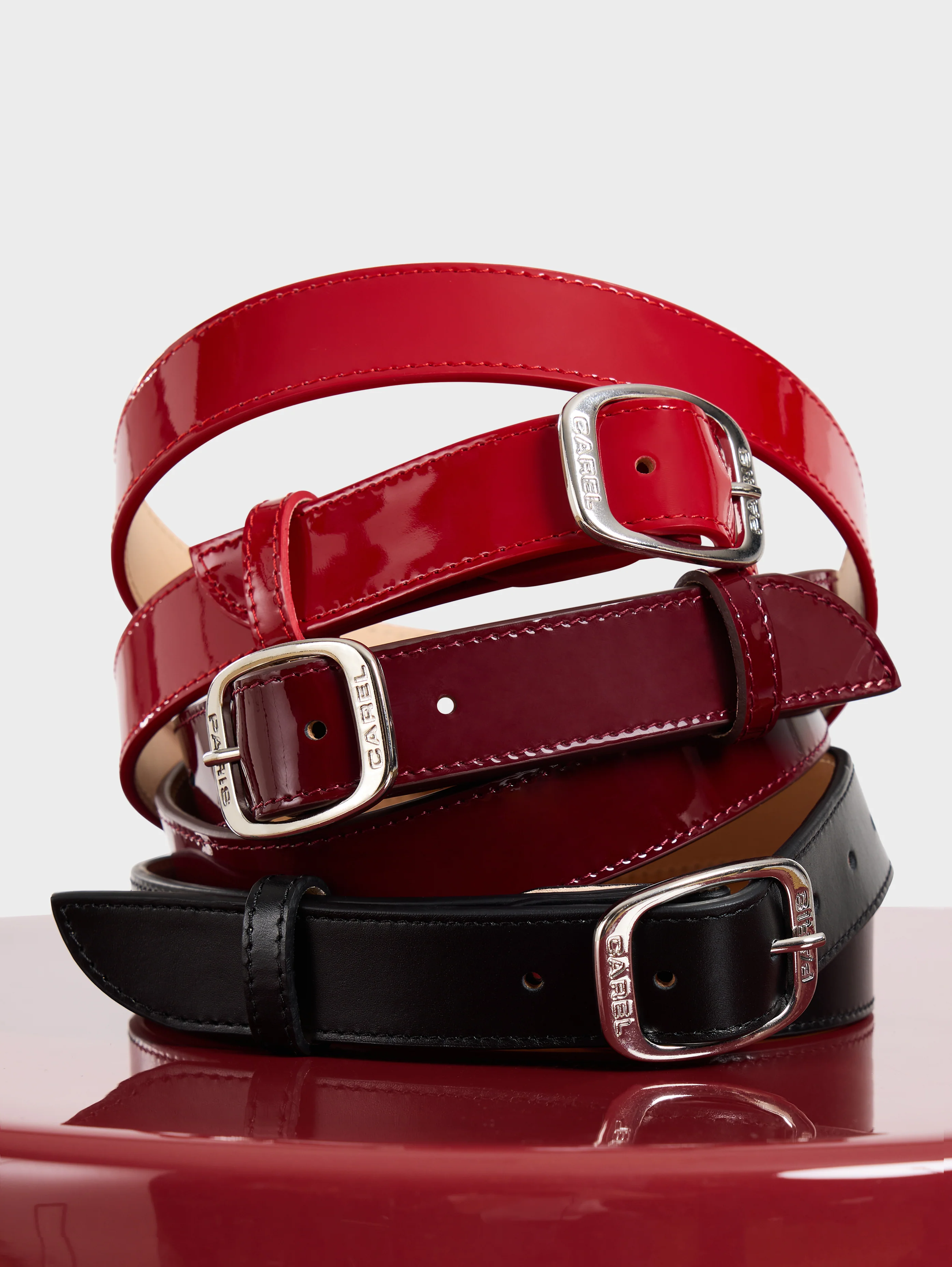 Jeanette - Ceinture verni rouge - Image 3