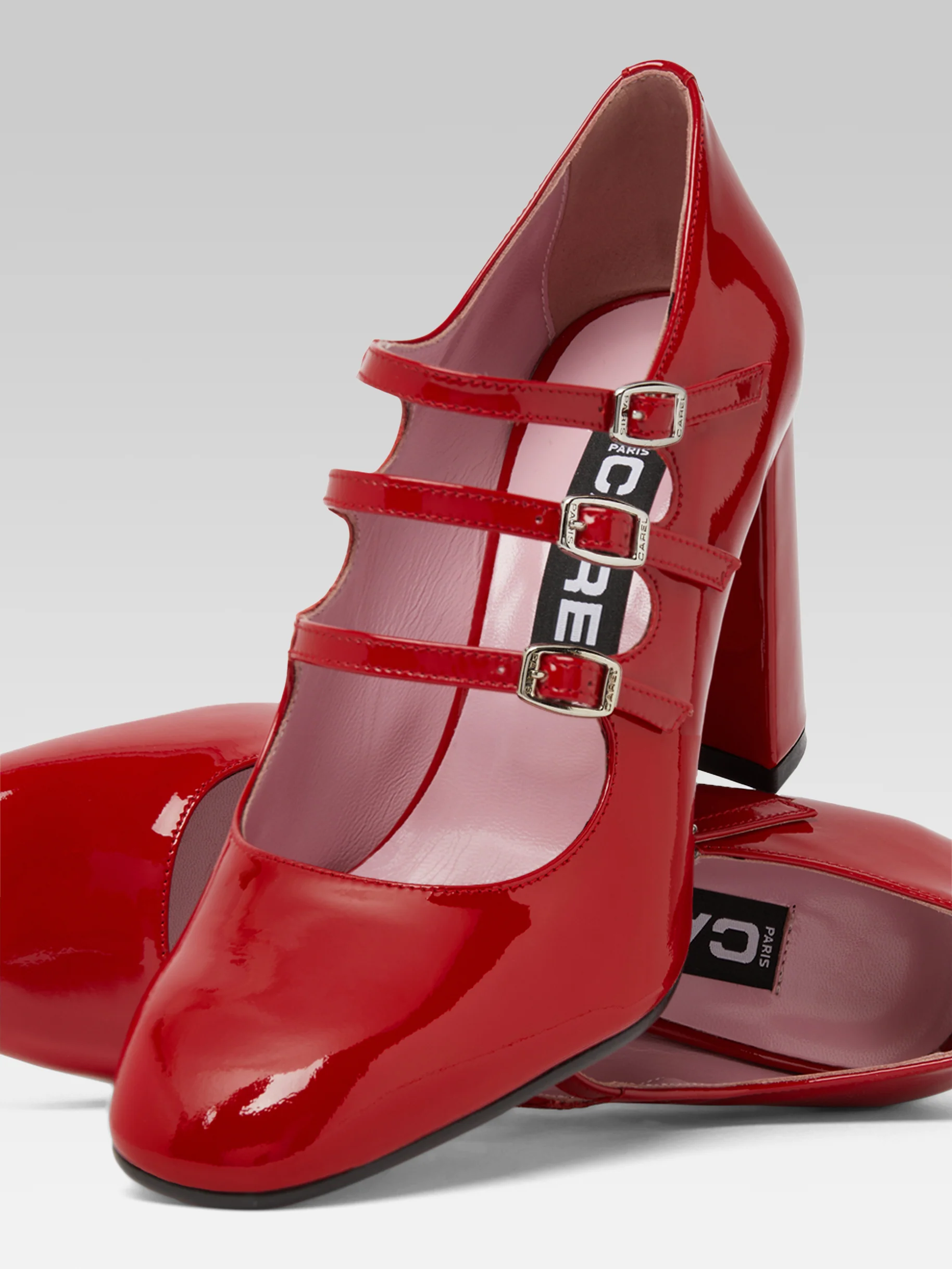 Keel - Escarpins babies cuir verni rouge - Image 4
