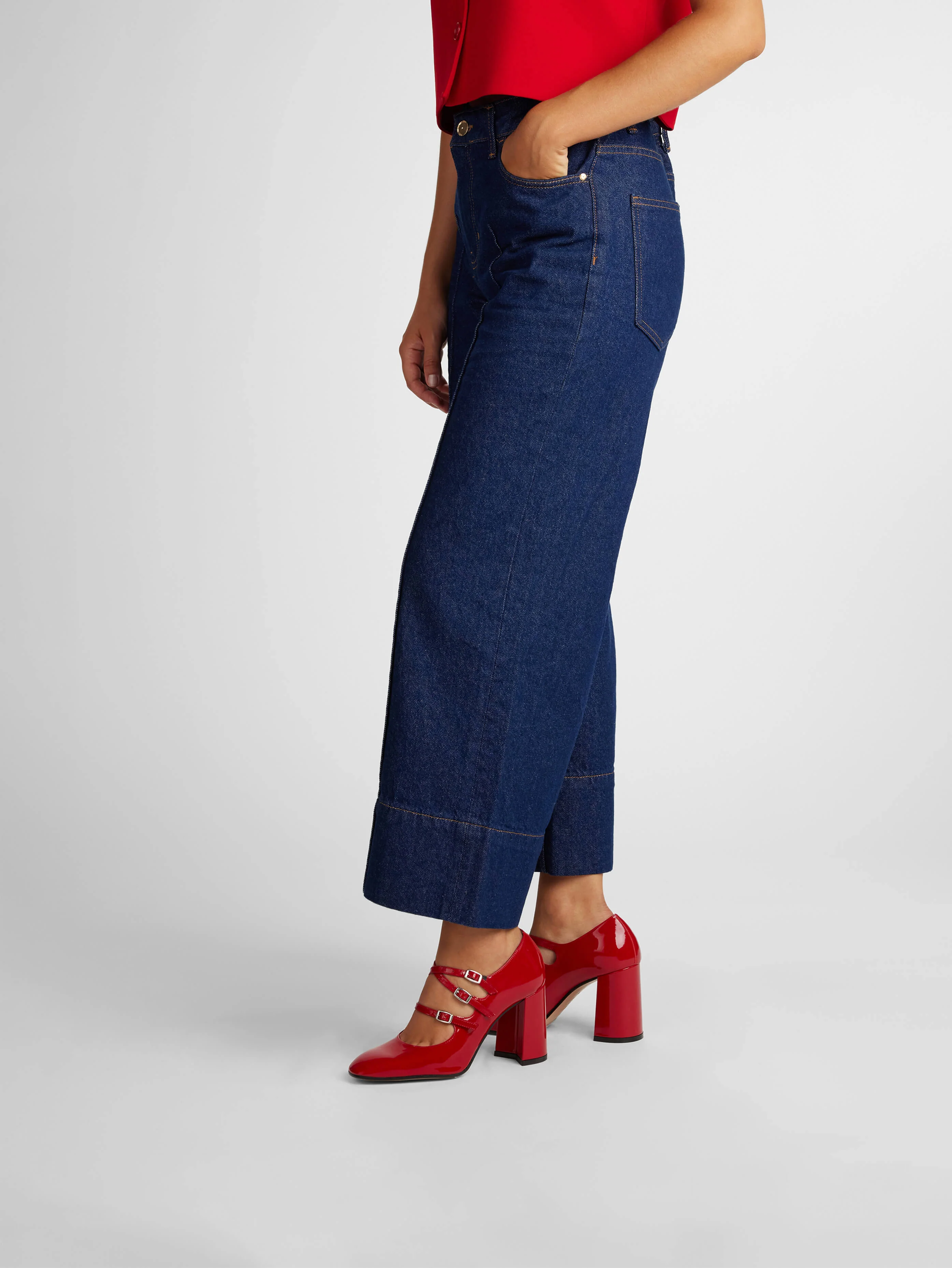 Keel - Escarpins babies cuir verni rouge - Image 7