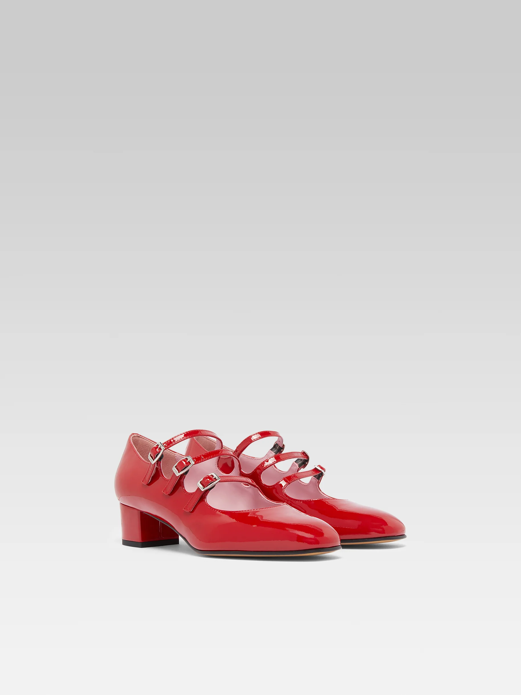 Kina - Escarpins babies cuir verni rouge - Image 6