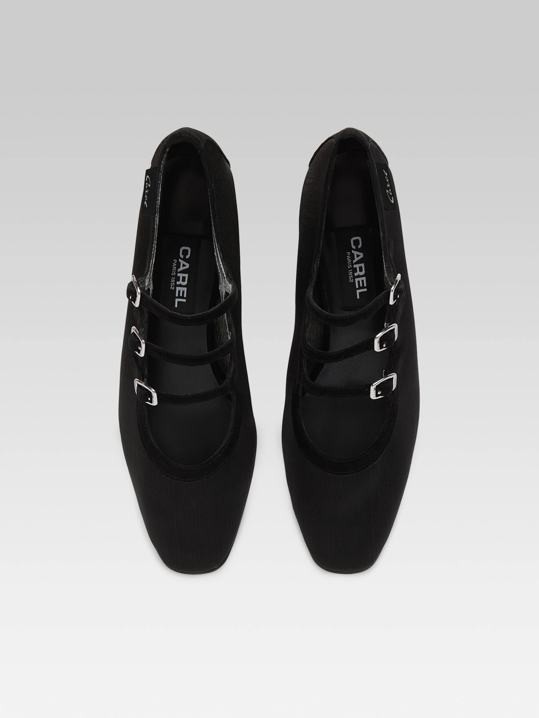 Kina - Escarpins babies résille et cuir noir - Image 4