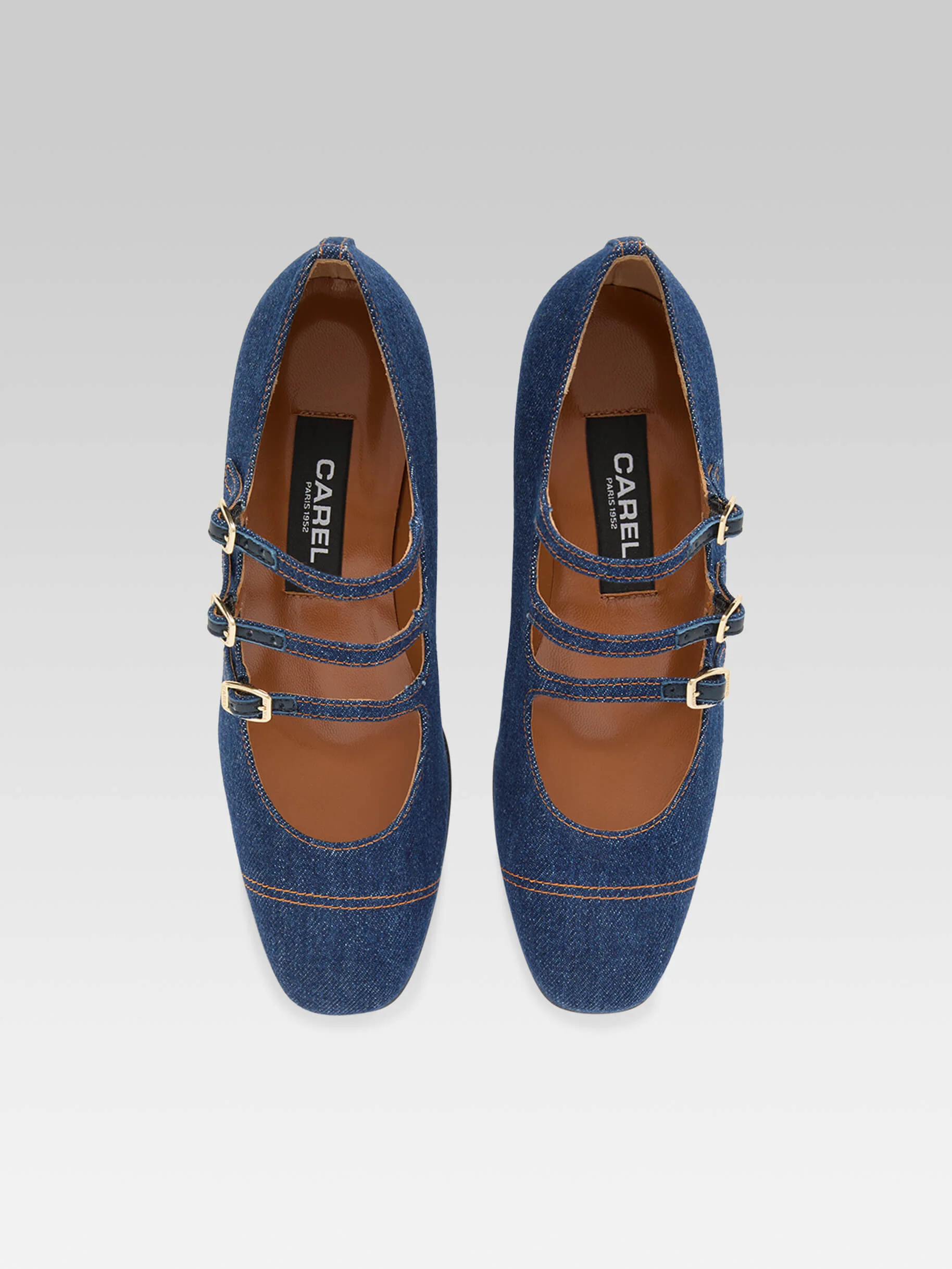 Kina - Escarpins babies tissu jean brut - Image 4