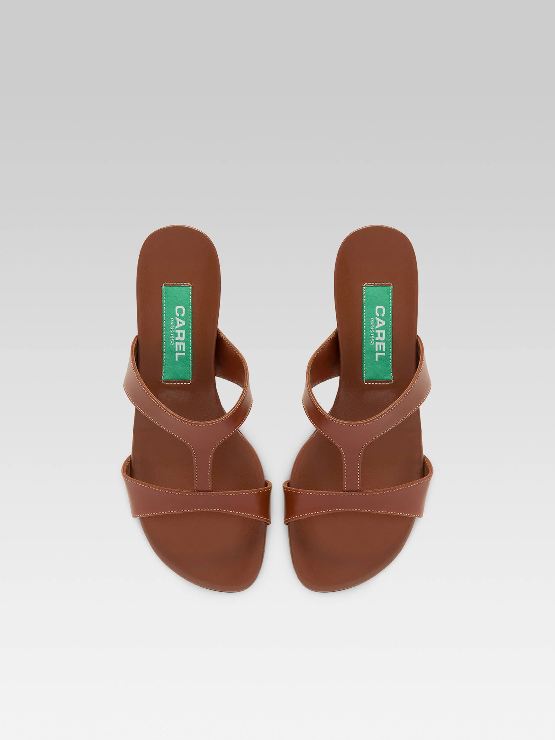 Leia - Mules cuir cognac upcyclé - Image 3