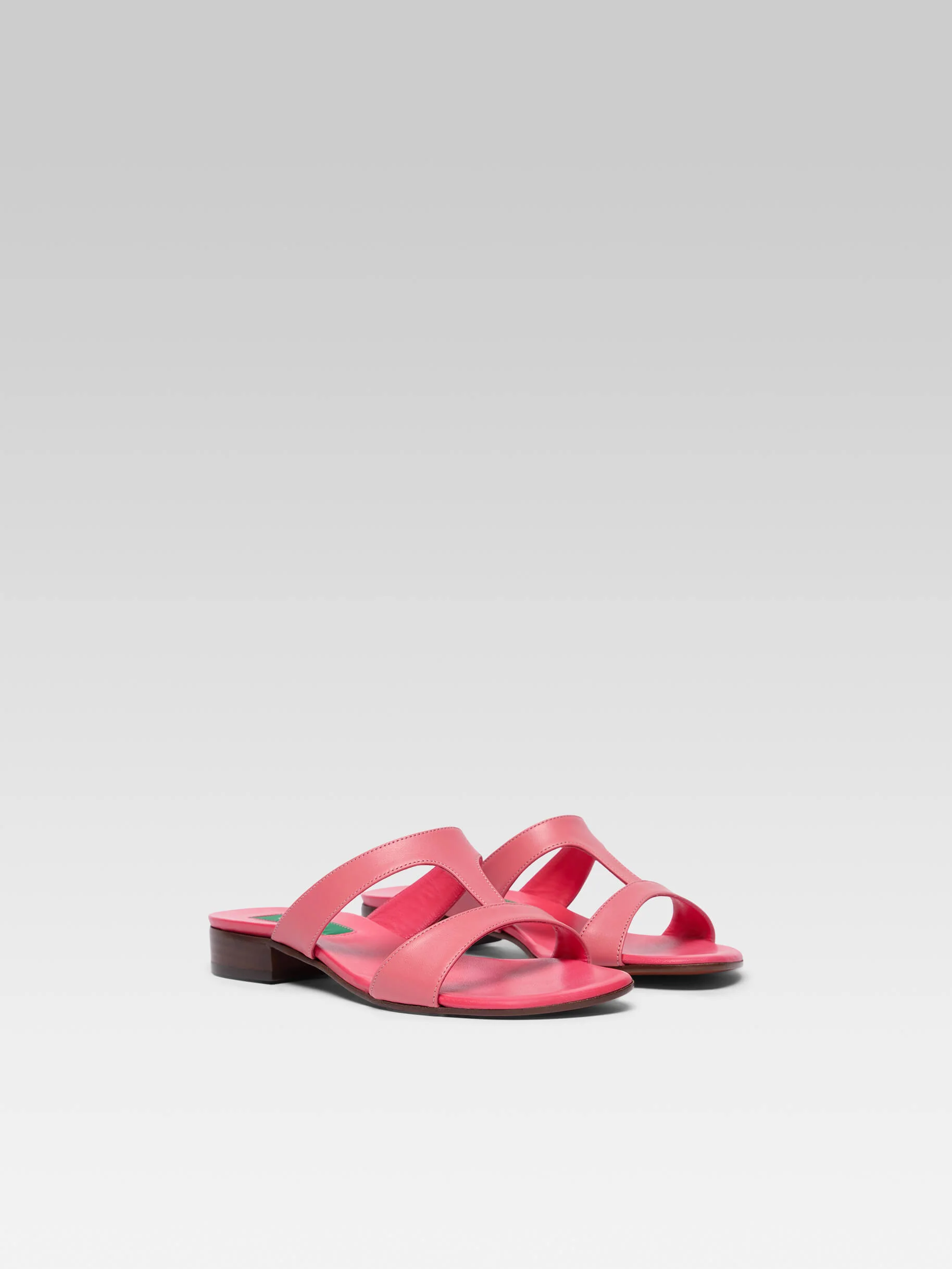 Leia - Mules cuir rose upcyclé - Image 3