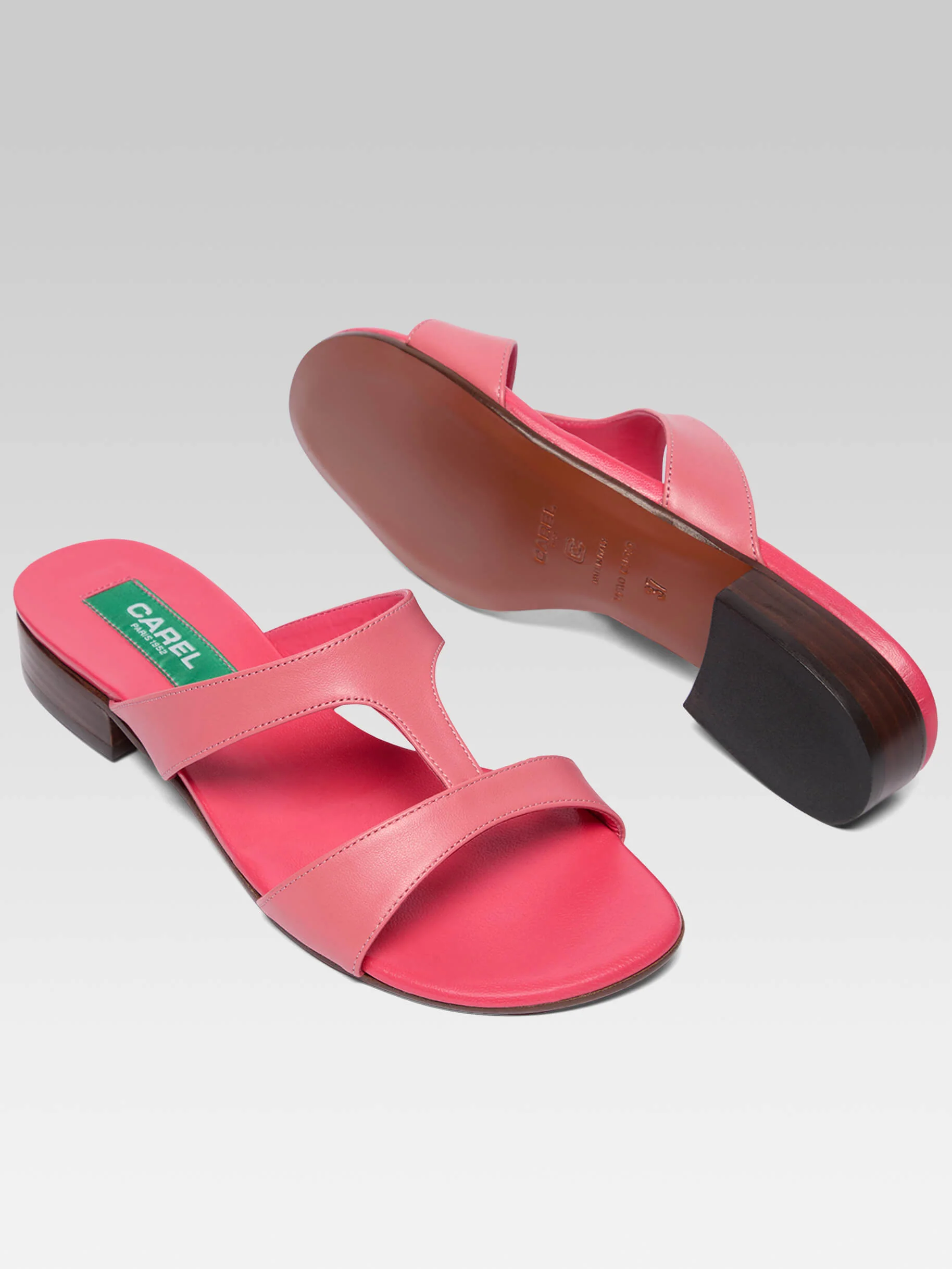 Leia - Mules cuir rose upcyclé - Image 5