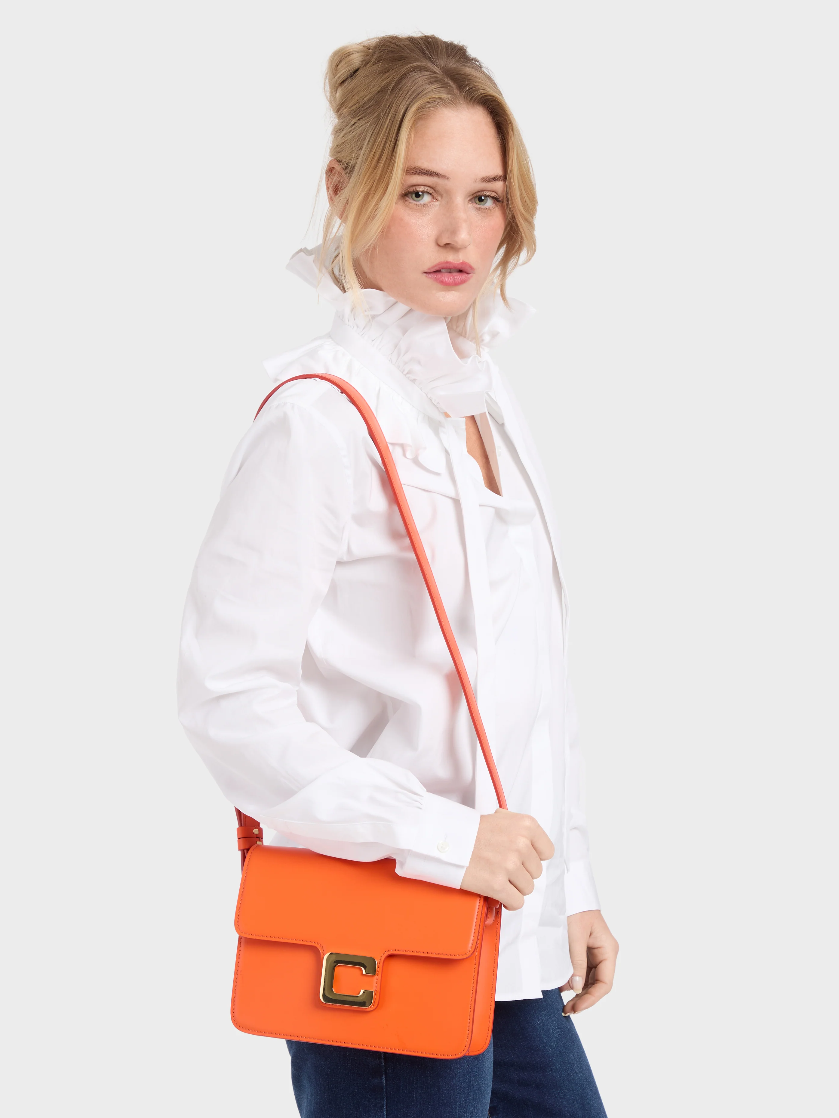 Mabillon - Sac cuir upcyclé orange - Image 6